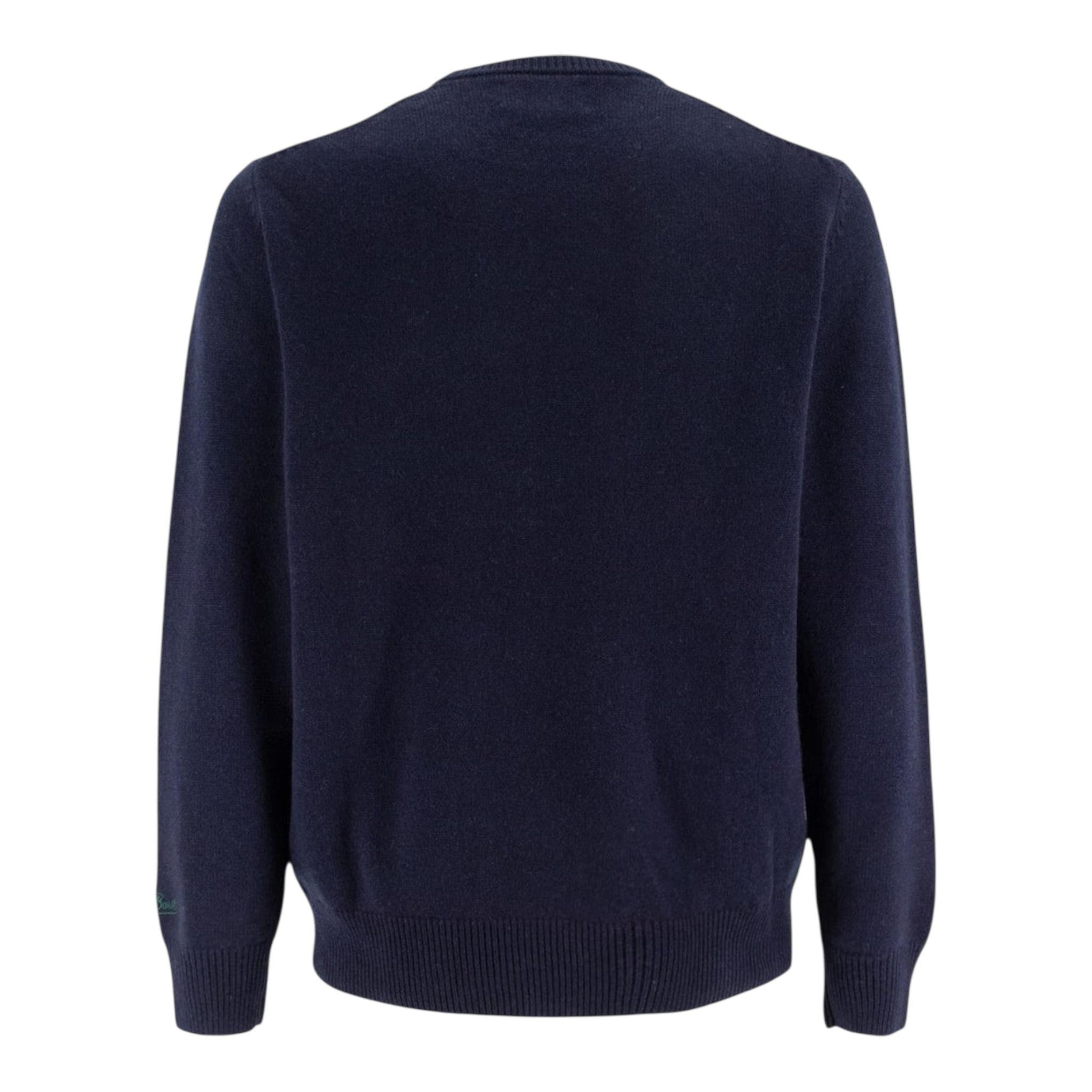 SAINT BARTH maglia girocollo tinta unita con stampa Blu per Bambino MORTIZ BLU SAINT BARTH