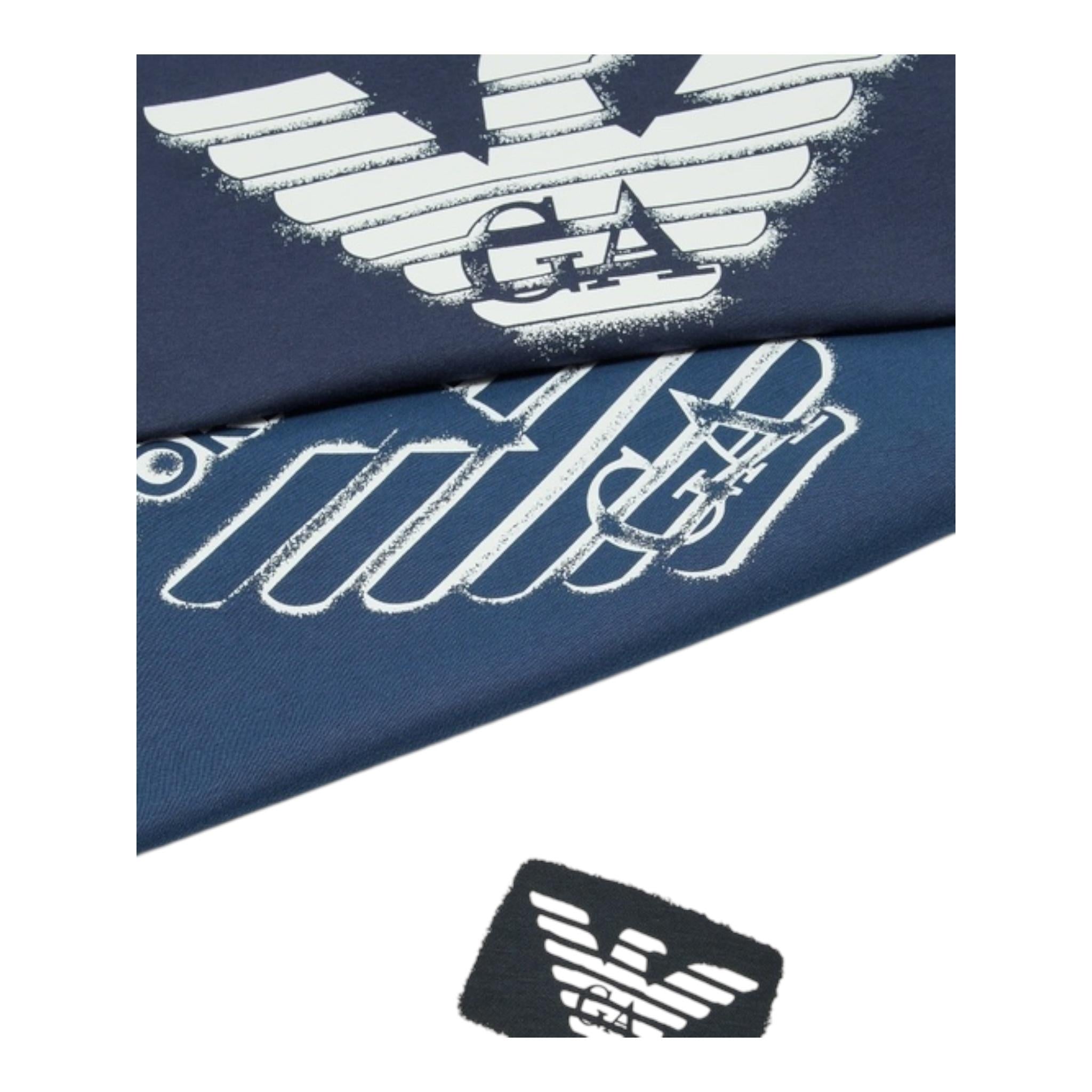 EMPORIO ARMANI set shirt 3pz tricolore con logo Blu per Bambino 6DHDJ4J BLU EMPORIO ARMANI