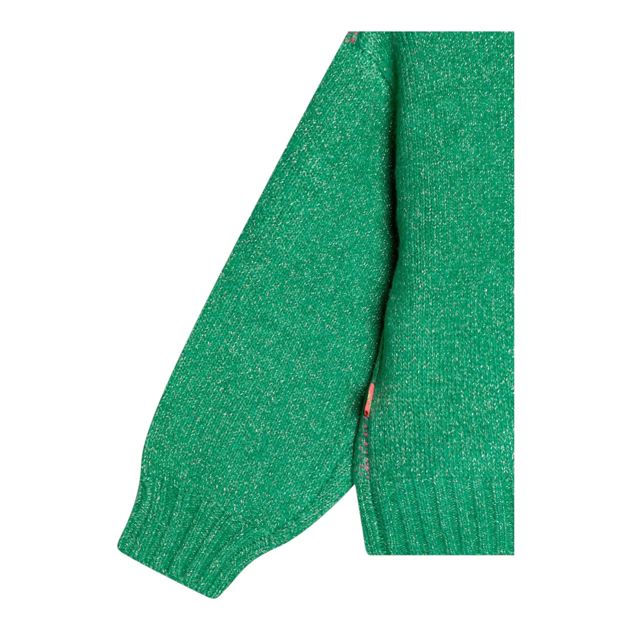 BillIEBLUSH maglia girocollo tinta unita cn stampe in contrasto Verde per Neonata U20459N VERDE BillIEBLUSH