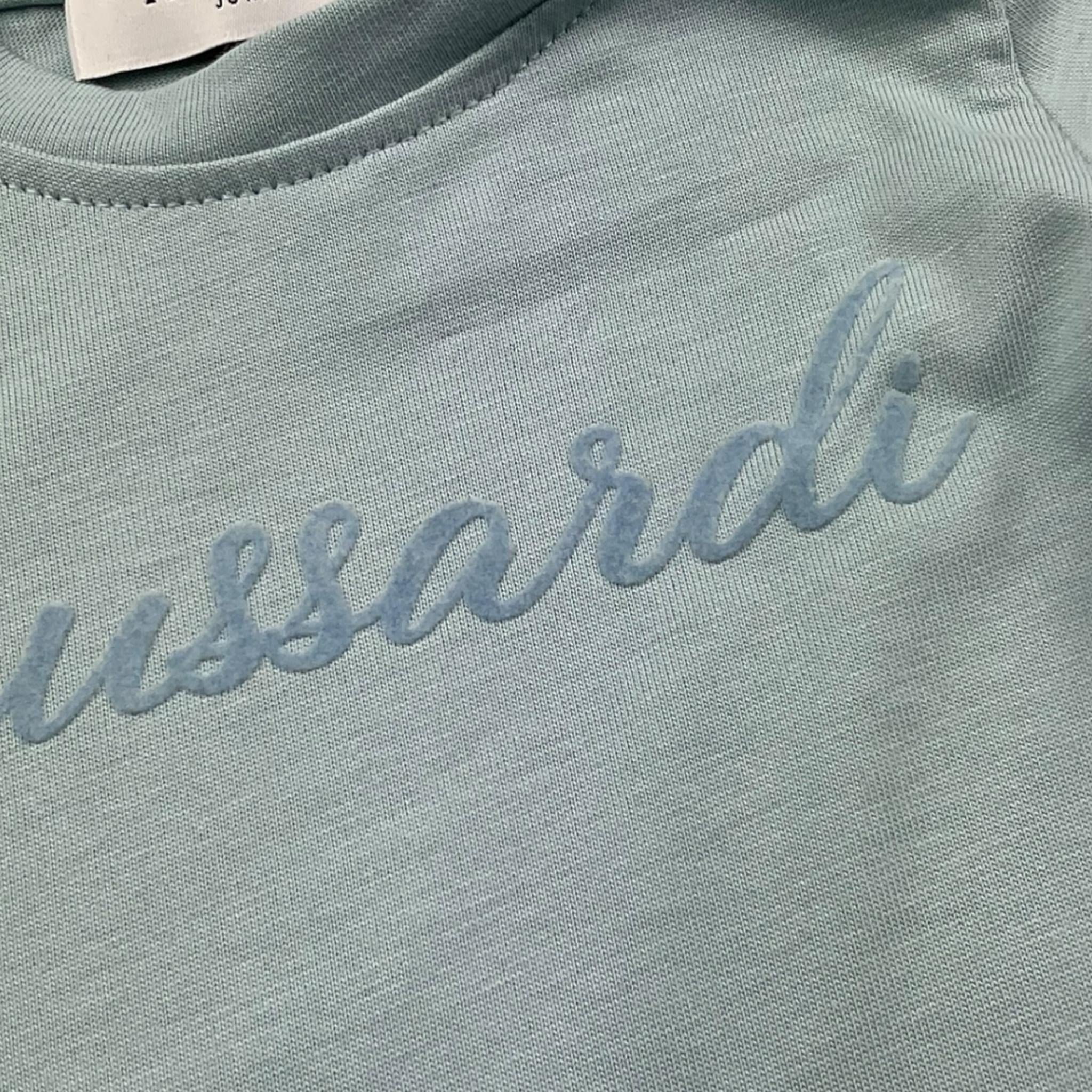 TRUSSARDI t-shirt girocollo tinta unita con stampa Azzurro per Neonata TIA25005TS AZZURRO TRUSSARDI