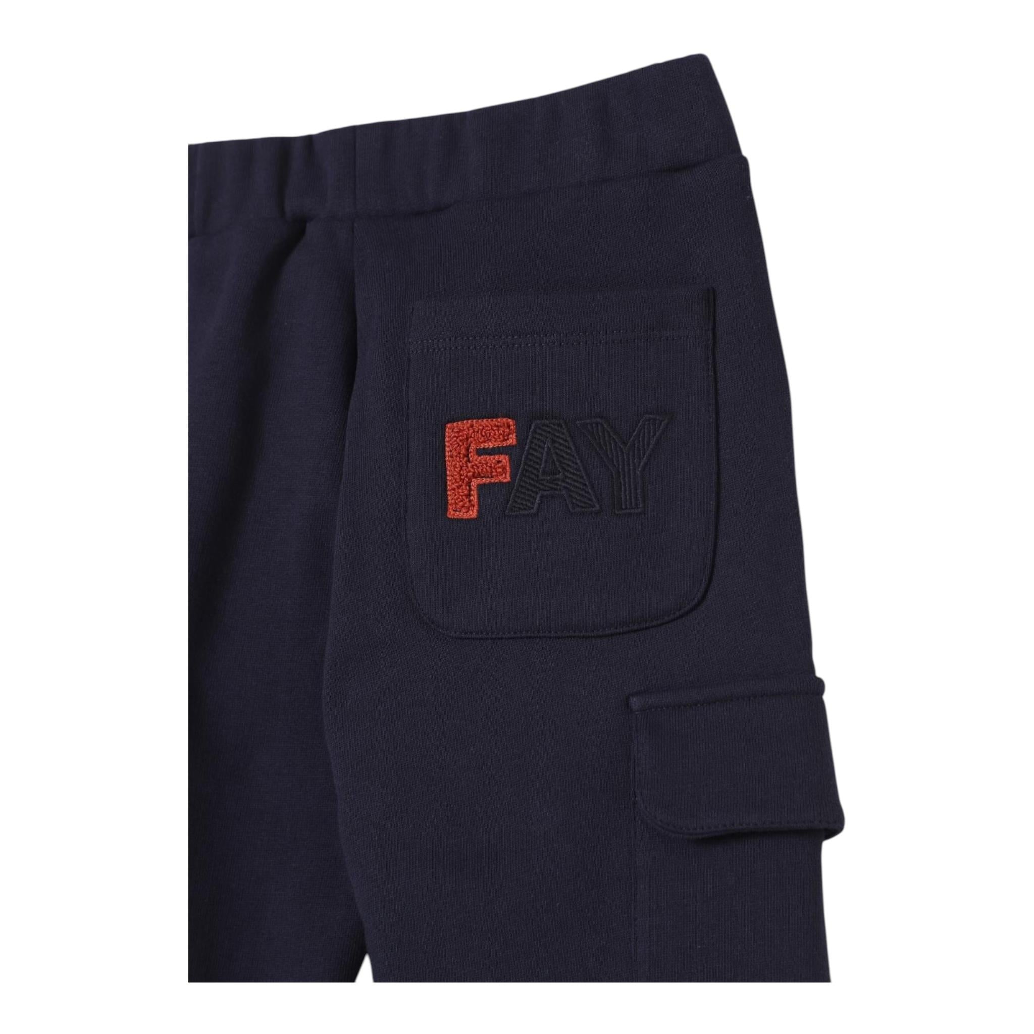 FAY pantalone modello tuta tinta unita con logo Blu per Neonato FV6P70N BLU FAY
