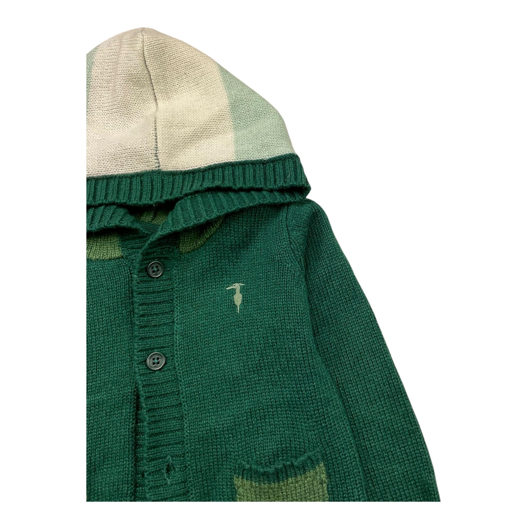 TRUSSARDI cardigan tinta unita con cappuccio Verde per Neonato TIA25134N VERDE TRUSSARDI
