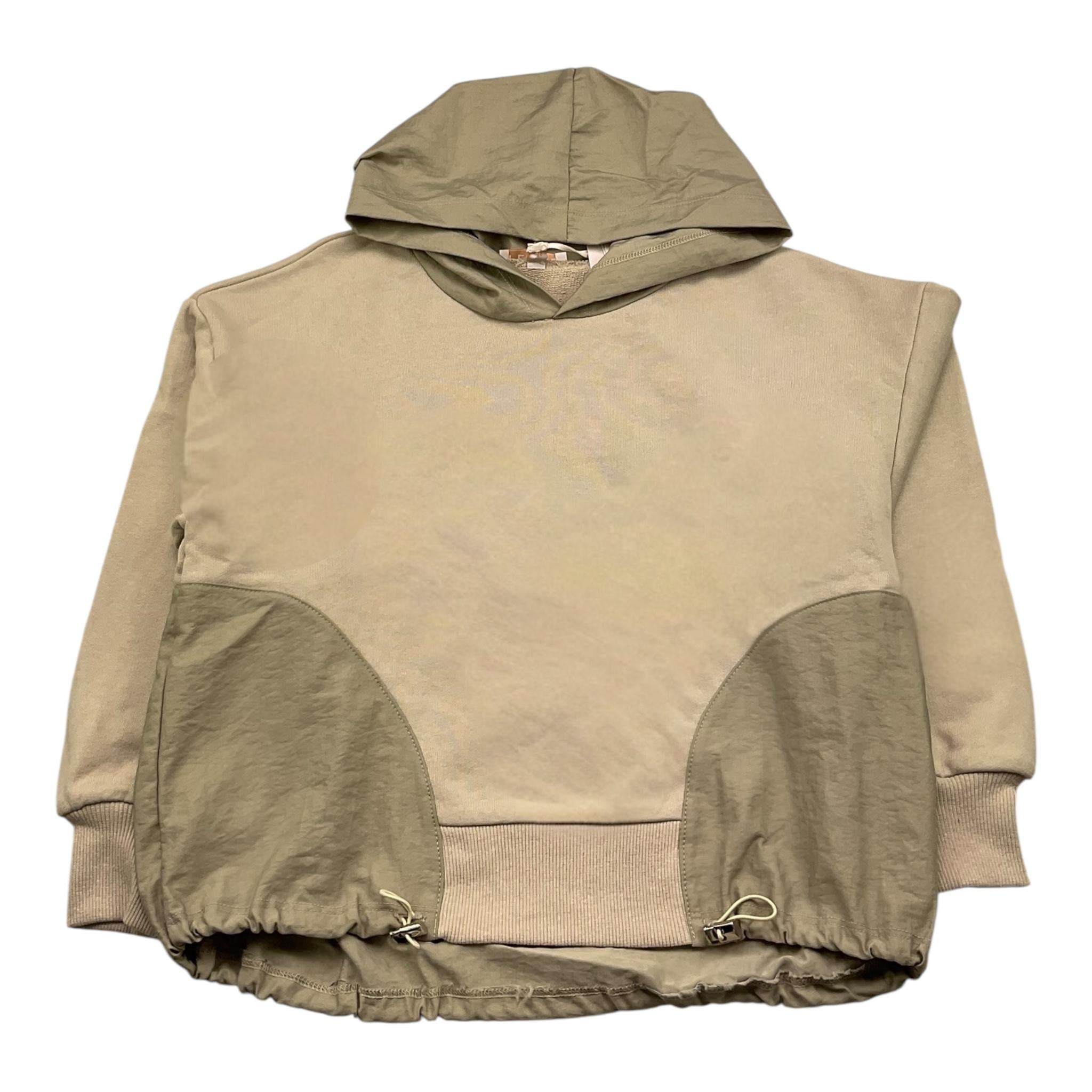 PLEASE felpa chiusa con cappuccio tinta unita Beige per Bambina LM33040G66 BEIGE PLEASE