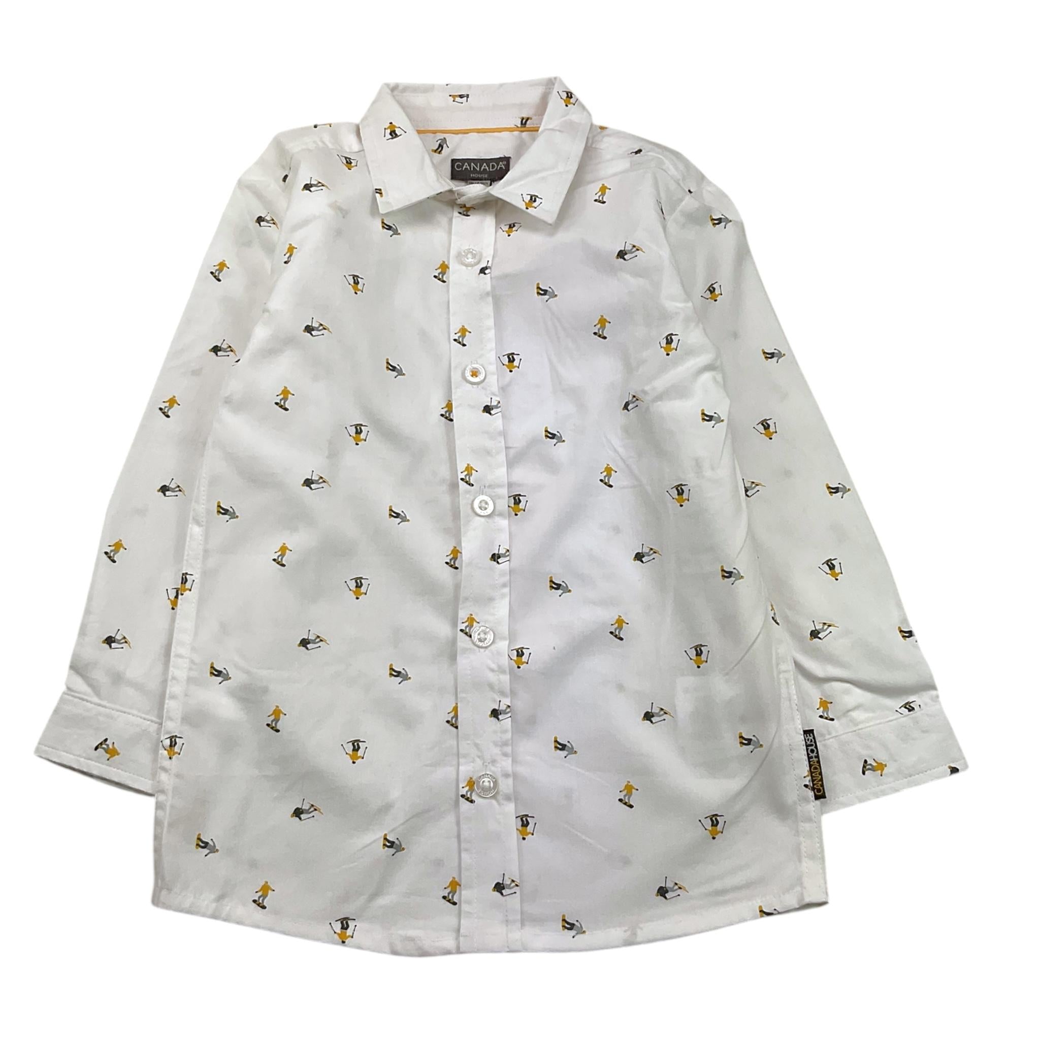 CANADA HOUSE camicia tinta unita con stampa Bianco per Bambino 24476111 BIANCO CANADA HOUSE