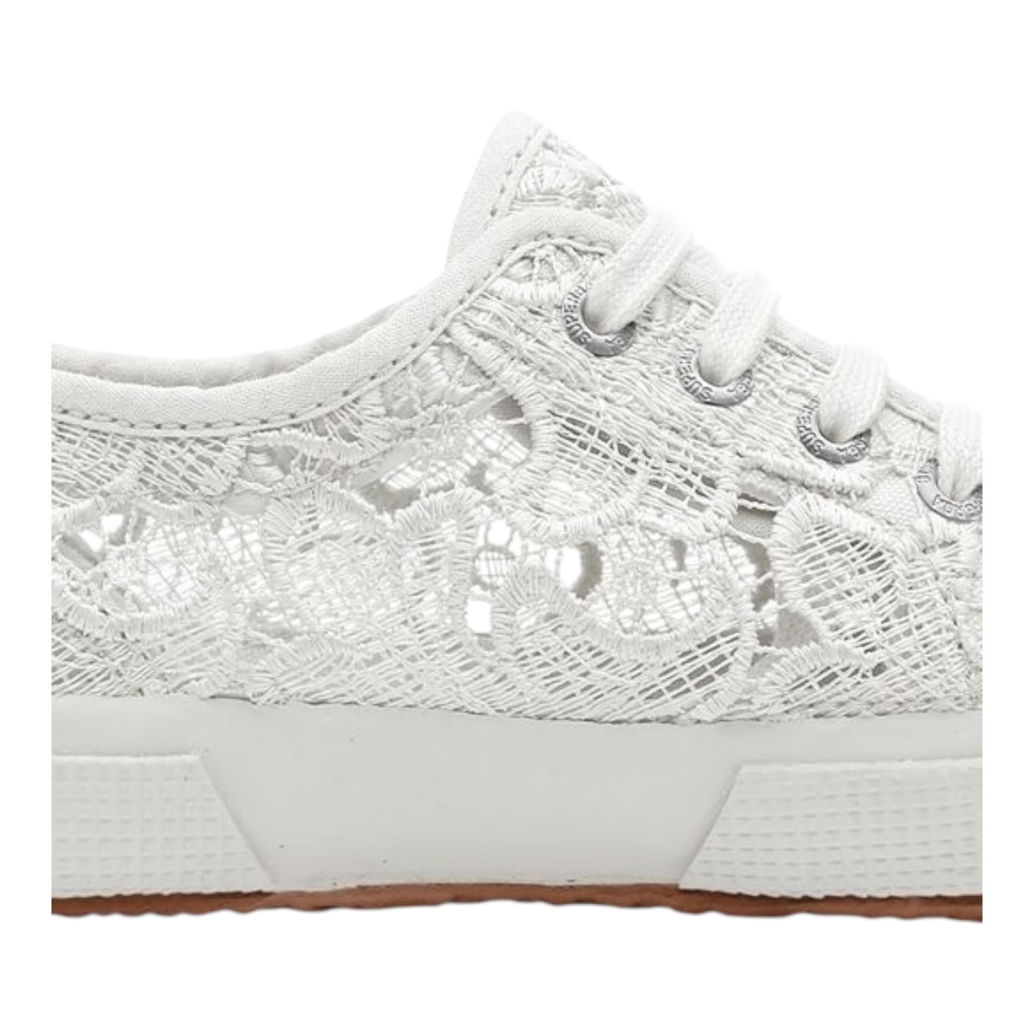 SUPERGA sneakers tinta unita con ricami Bianco per Bambina S008YB0 BIANCO SUPERGA