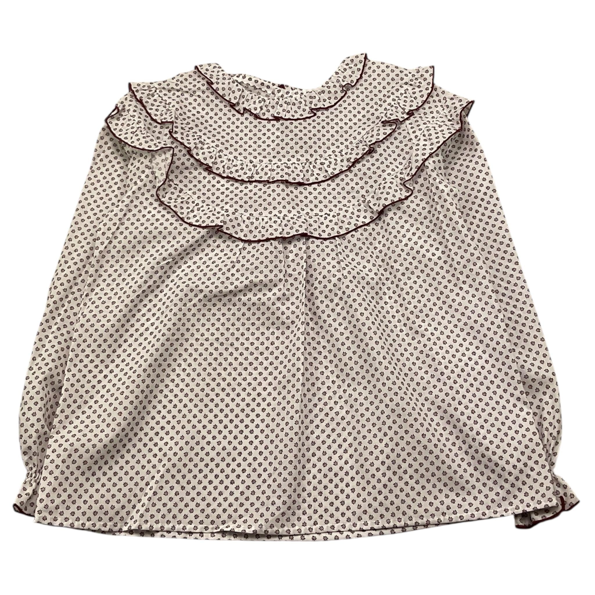 LA STUPENDERIA camicia manica lunga tinta unita fantasia floreale Bianco per Bambina TJCM44 BIANCO LA STUPENDERIA