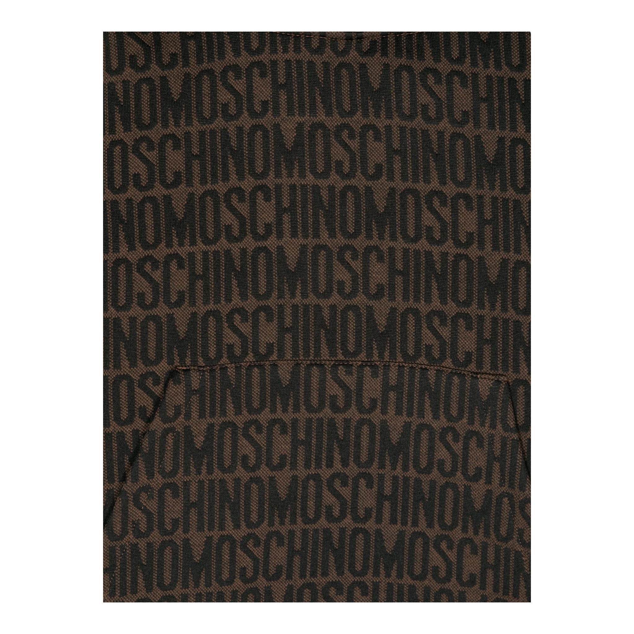 MOSCHINO felpa tinta unita logata con cappuccio Marrone per Bambino HUF08CX MARRONE MOSCHINO