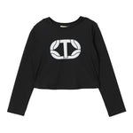 TWINSET shirt girocollo tinta unita con stampa Nero per Bambina 242GJ2032XXXX NERO TWINSET