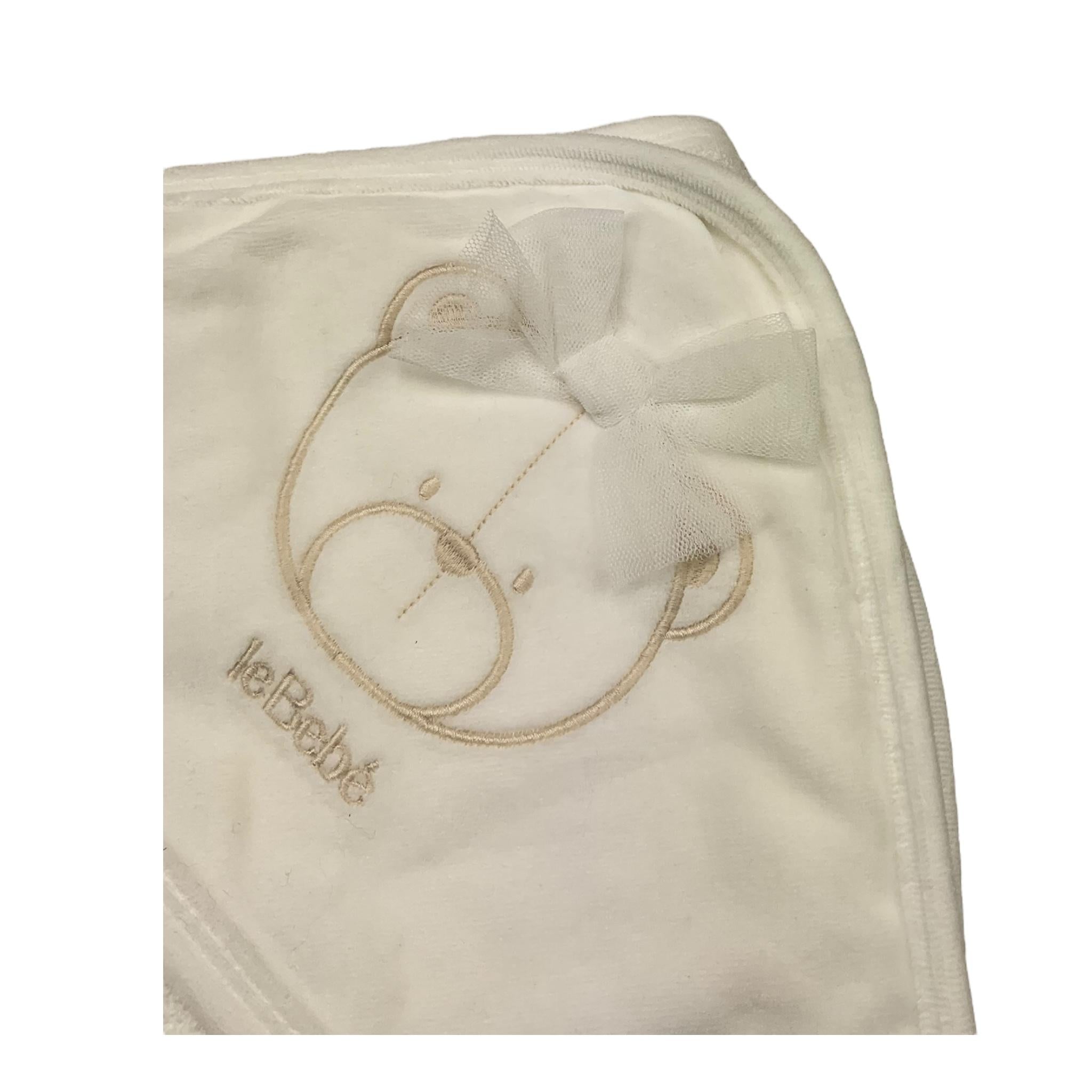 LE BEBE' poncho tinta unita con orso Panna per Neonato LBG5946 PANNA LE BEBE'