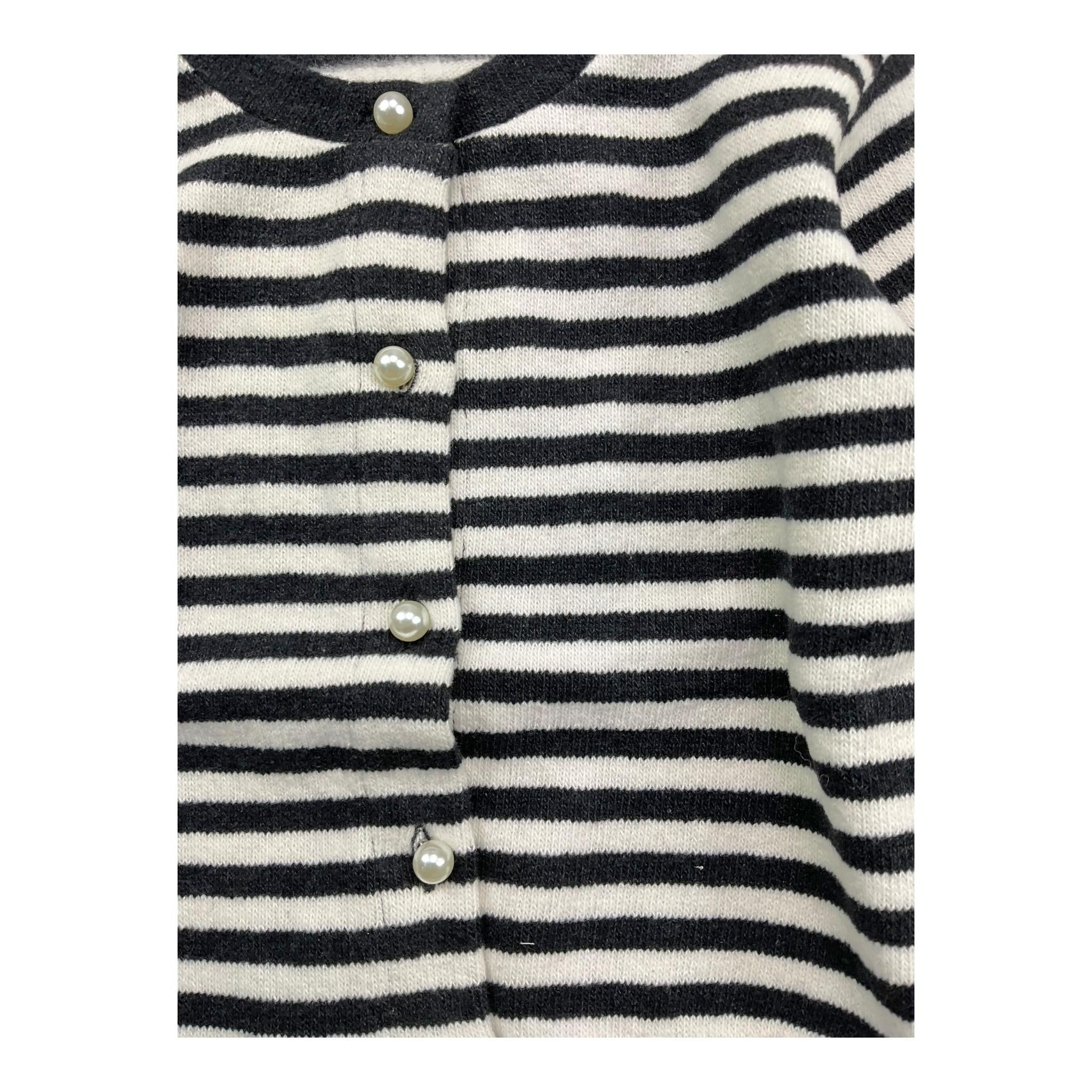 ZHOE & TOBIAH cardigan bicolore con fantasia a righe Bianco/nero per Bambina KTT19 BIANCO/NERO ZHOE & TOBIAH