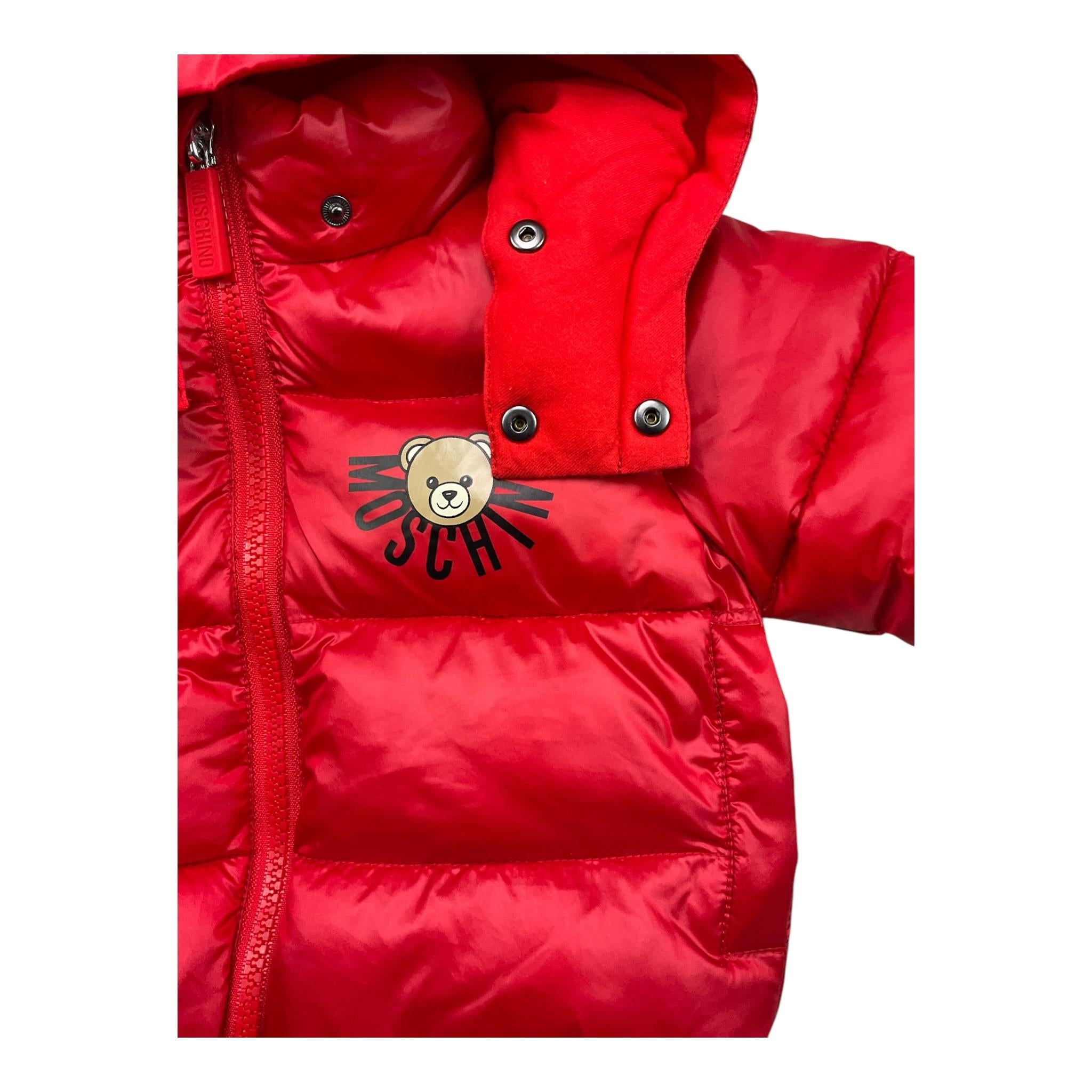 MOSCHINO giubbino tinta unita con zip e cappuccio Rosso per Neonato MUS032 ROSSO MOSCHINO