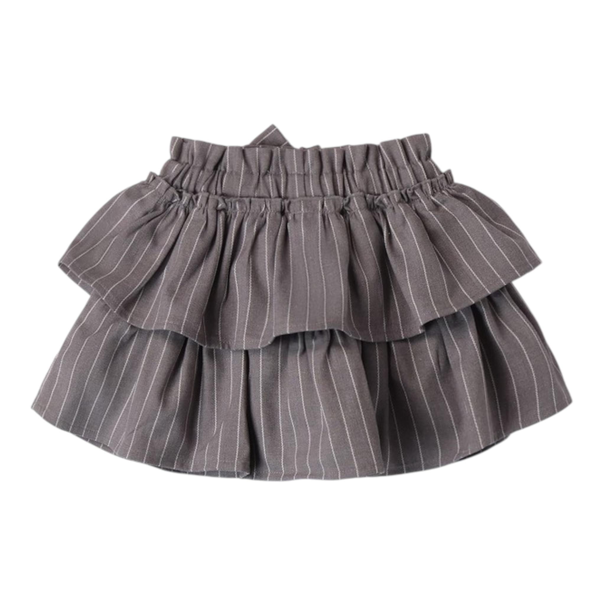 SARABANDA gonna tinta unita con fiocco e fantasia a righe Grigio per Neonata A264N GRIGIO SARABANDA