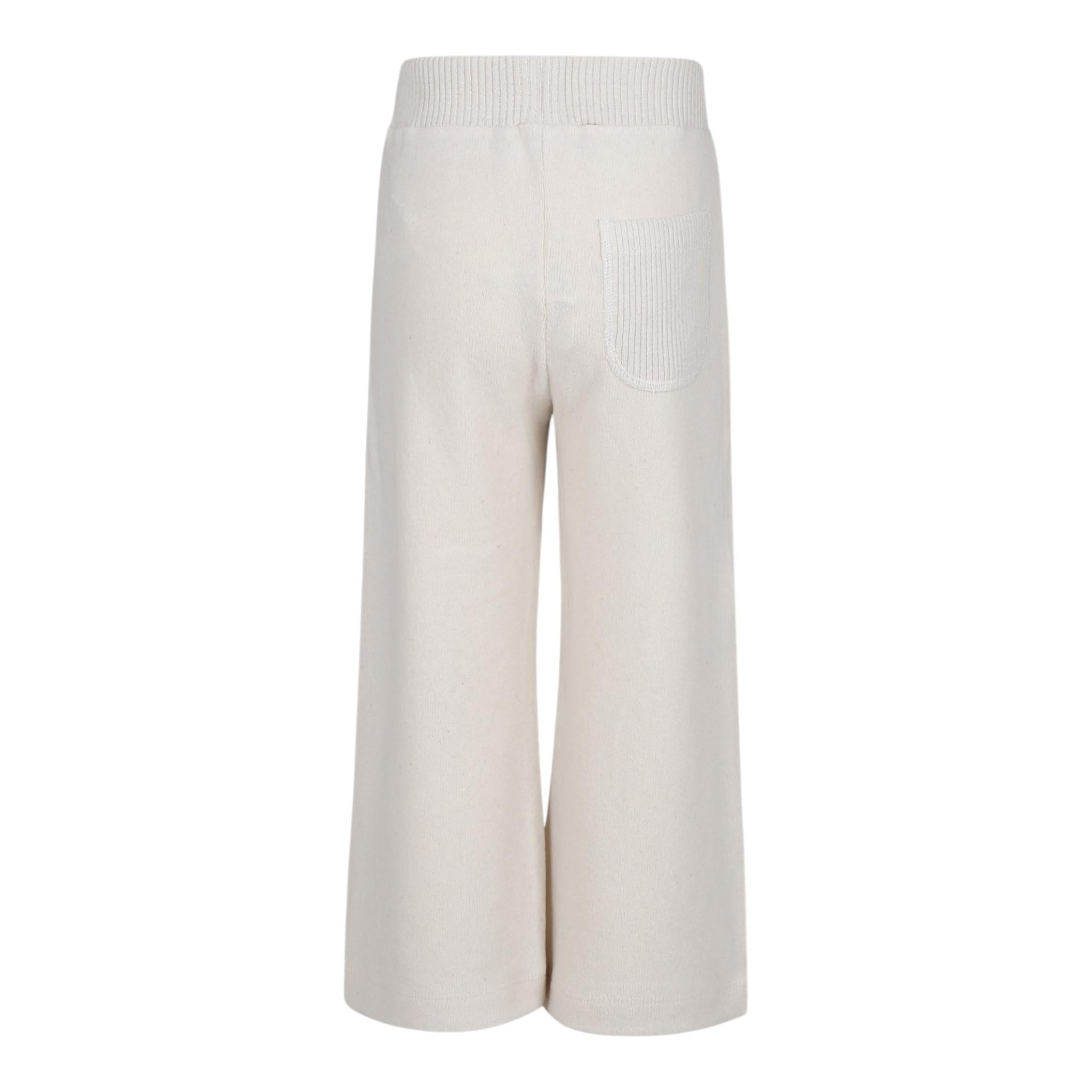 CAFFE' D'ORZO pantalone modello a palazzo tinta unita con elastico in vita Panna per Bambina ZV6A60 PANNA CAFFE' D'ORZO