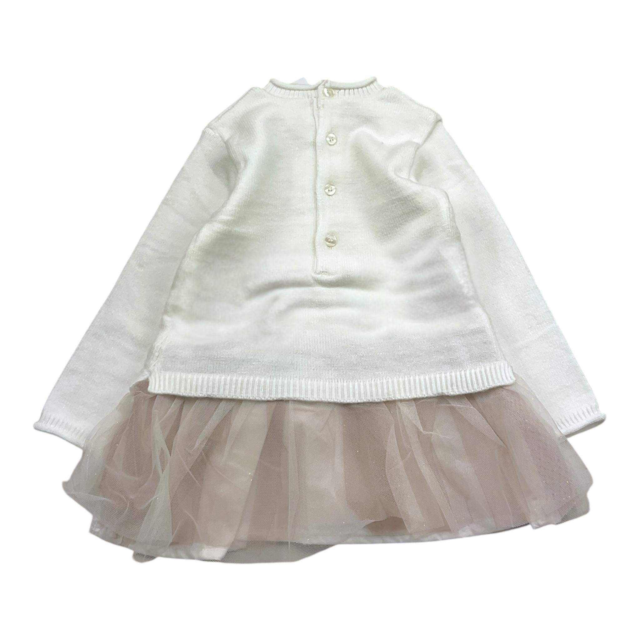 MAYORAL abito tinta unita con tulle Panna per Neonata 2806 PANNA MAYORAL