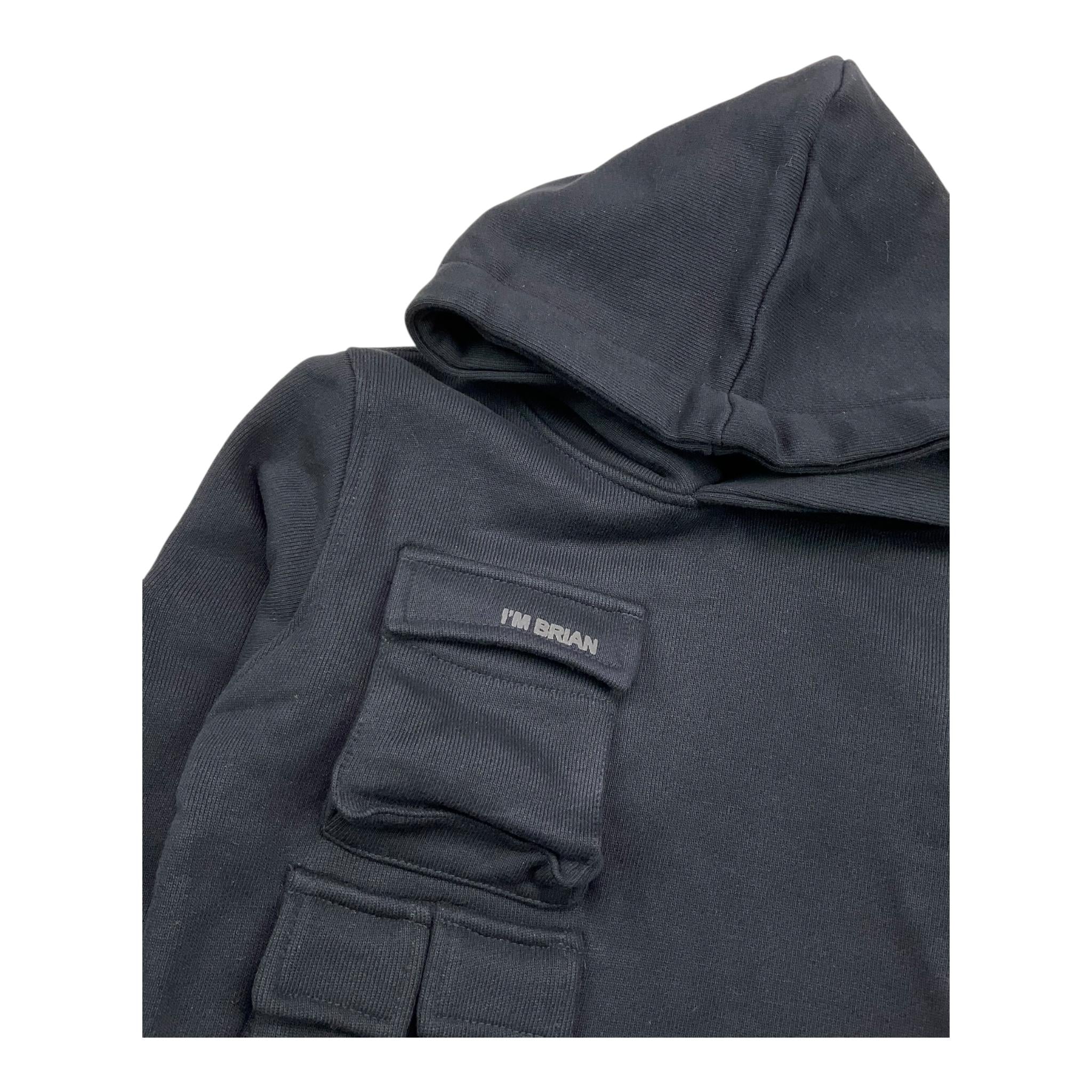 I'M BRIAN felpa chiusa con cappuccio tinta unita Nero per Bambino F3125J NERO I'M BRIAN