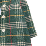 AMBARABA' cappotto tinta unita con fantasia a quadri e bottoni Verde per Bambina FM38071 VERDE AMBARABA'