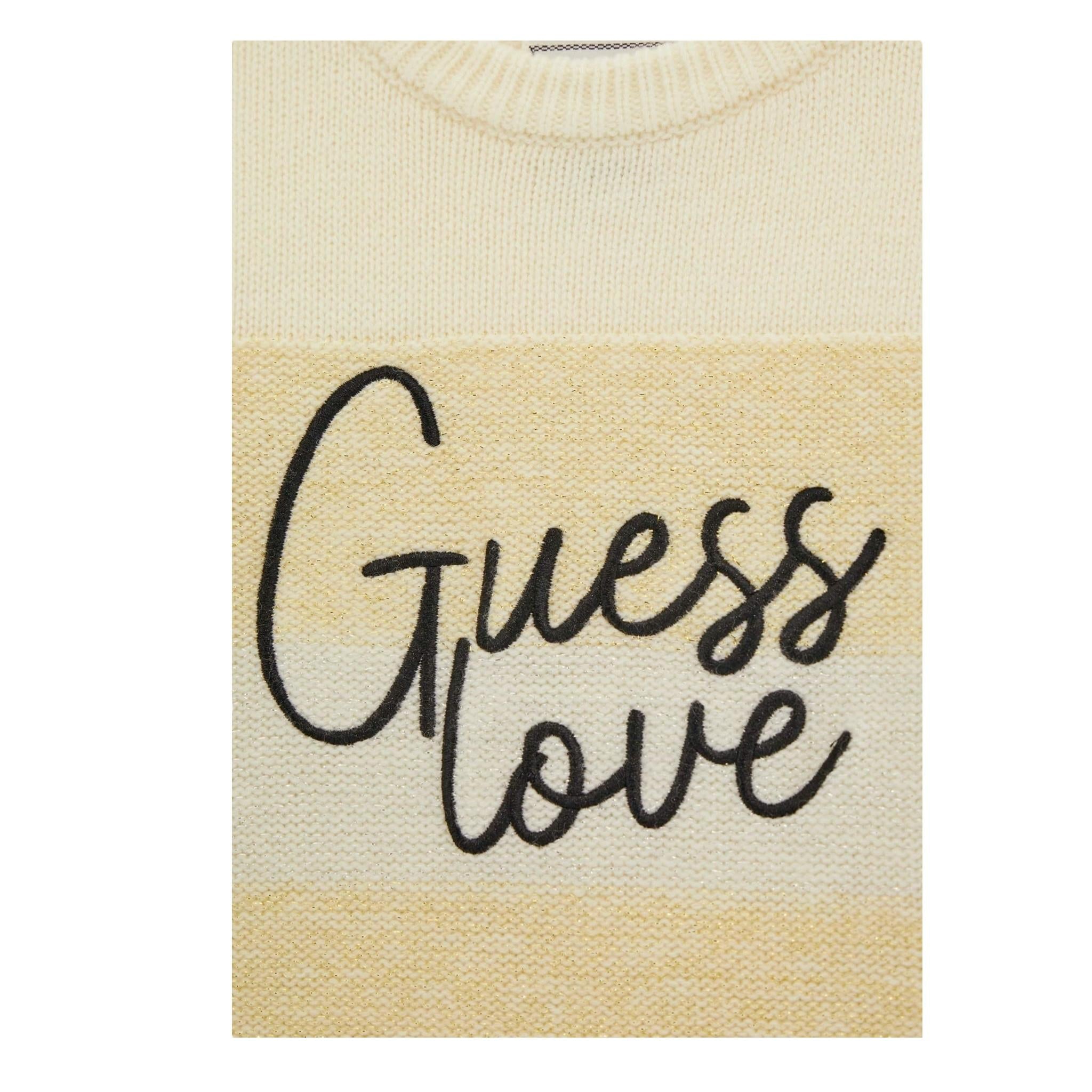 GUESS abito girocollo tinta unita con fantasia Panna per Bambina K4BK03Z2V70X PANNA GUESS