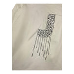 JANICE shirt girocollo tinta unita con stampa brillantinata Panna per Bambina JN578R PANNA JANICE