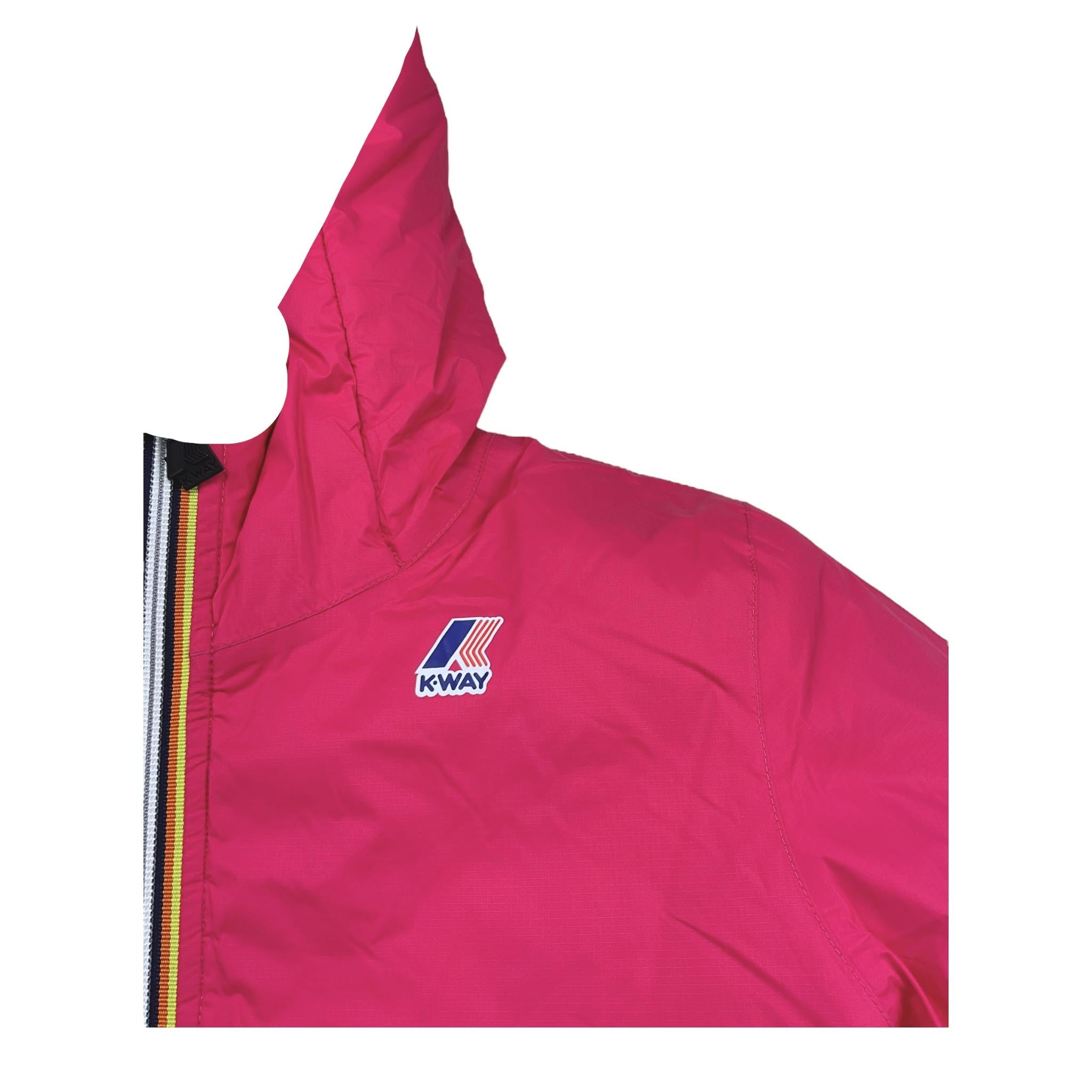 K-WAY giubbino tinta unita con cappuccio Fuxia per Bambina K6115FWAXX FUXIA K-WAY