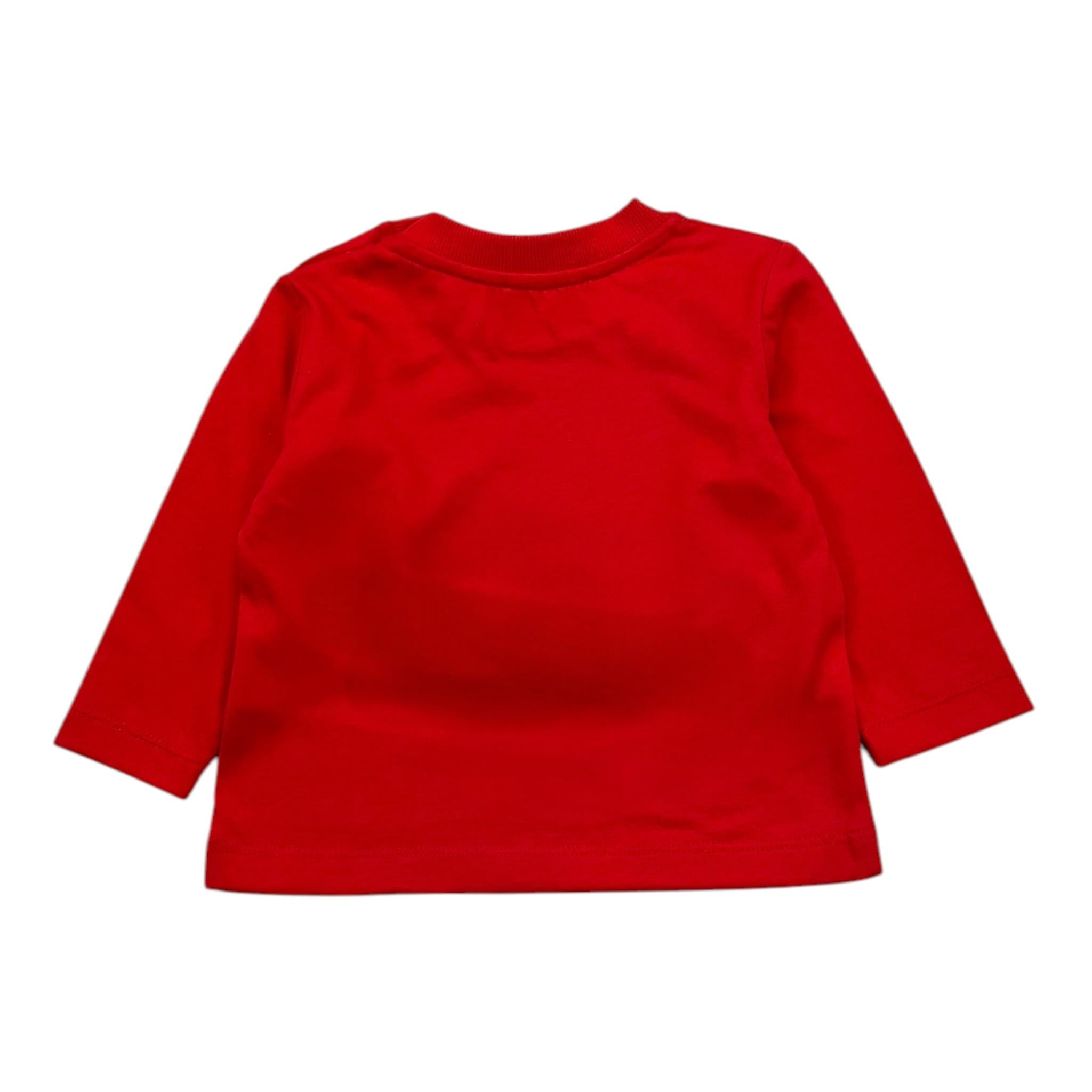 MOSCHINO shirt tinta unita girocollo con logo Rosso per Neonato MVO00R ROSSO MOSCHINO