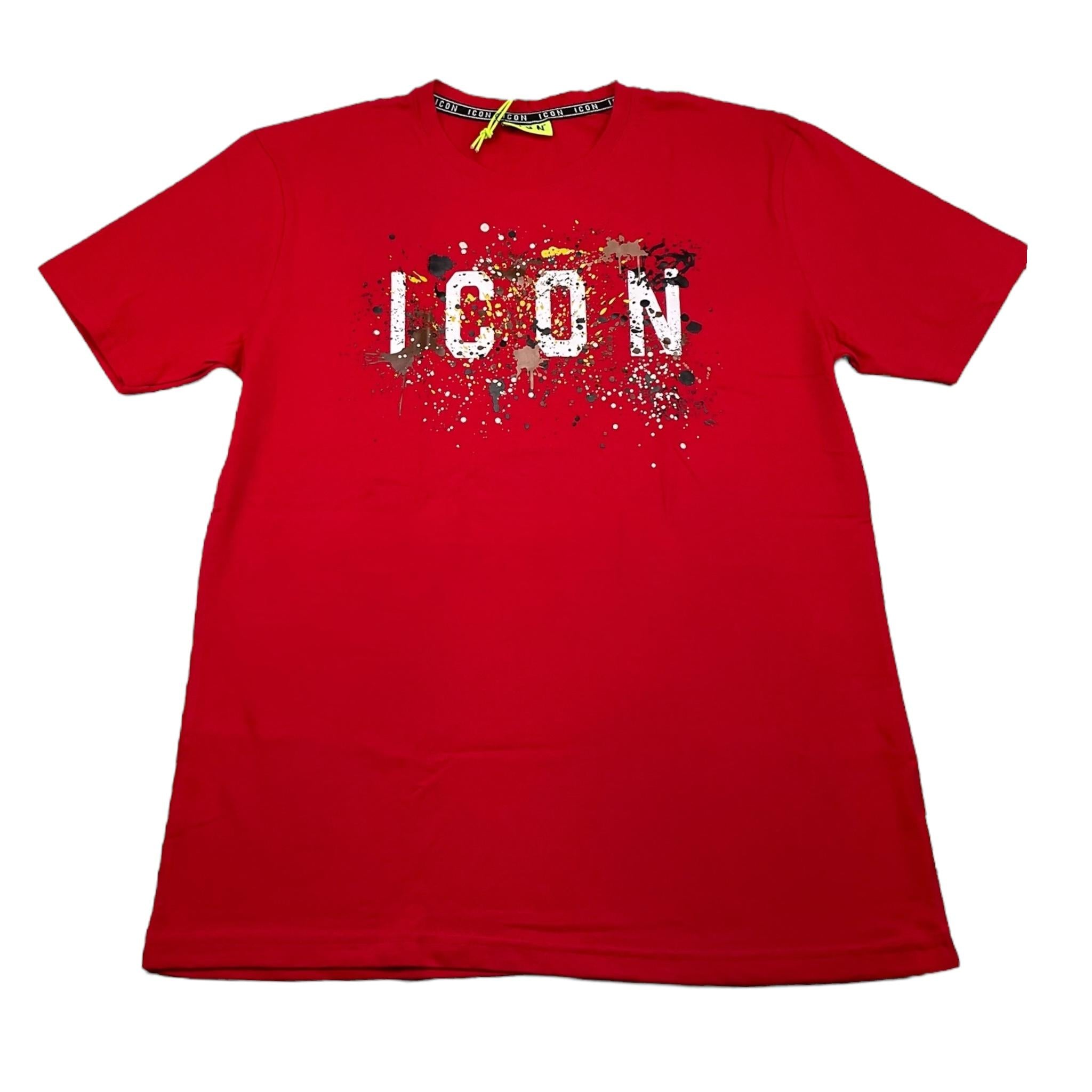ICON t-shirt girocollo tinta unita con logo Rosso per Bambino IBKS00336 ROSSO ICON