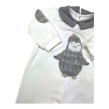 LE BEBE' tutina manica lunga tinta unita con stampa e colletto in contrasto Bianco per Neonato LBB4274 BIANCO LE BEBE'