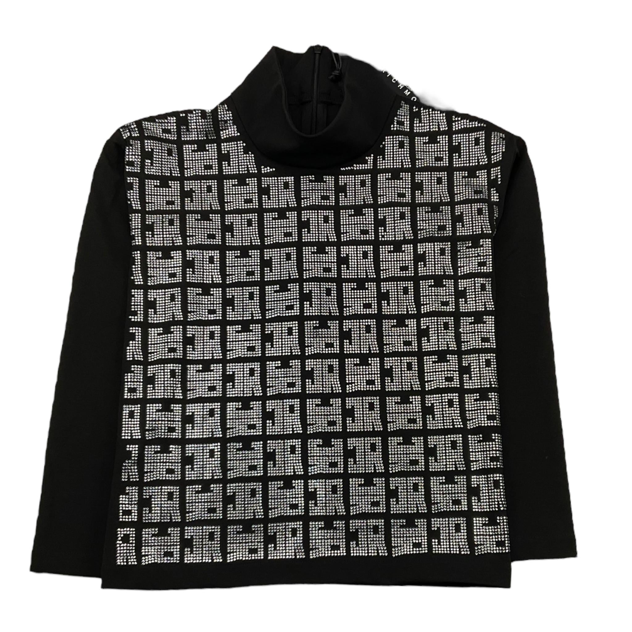 JOHN RICHMOND shirt collo alto tinta unita con brillantini Nero per Bambina RGA25181TS NERO JOHN RICHMOND