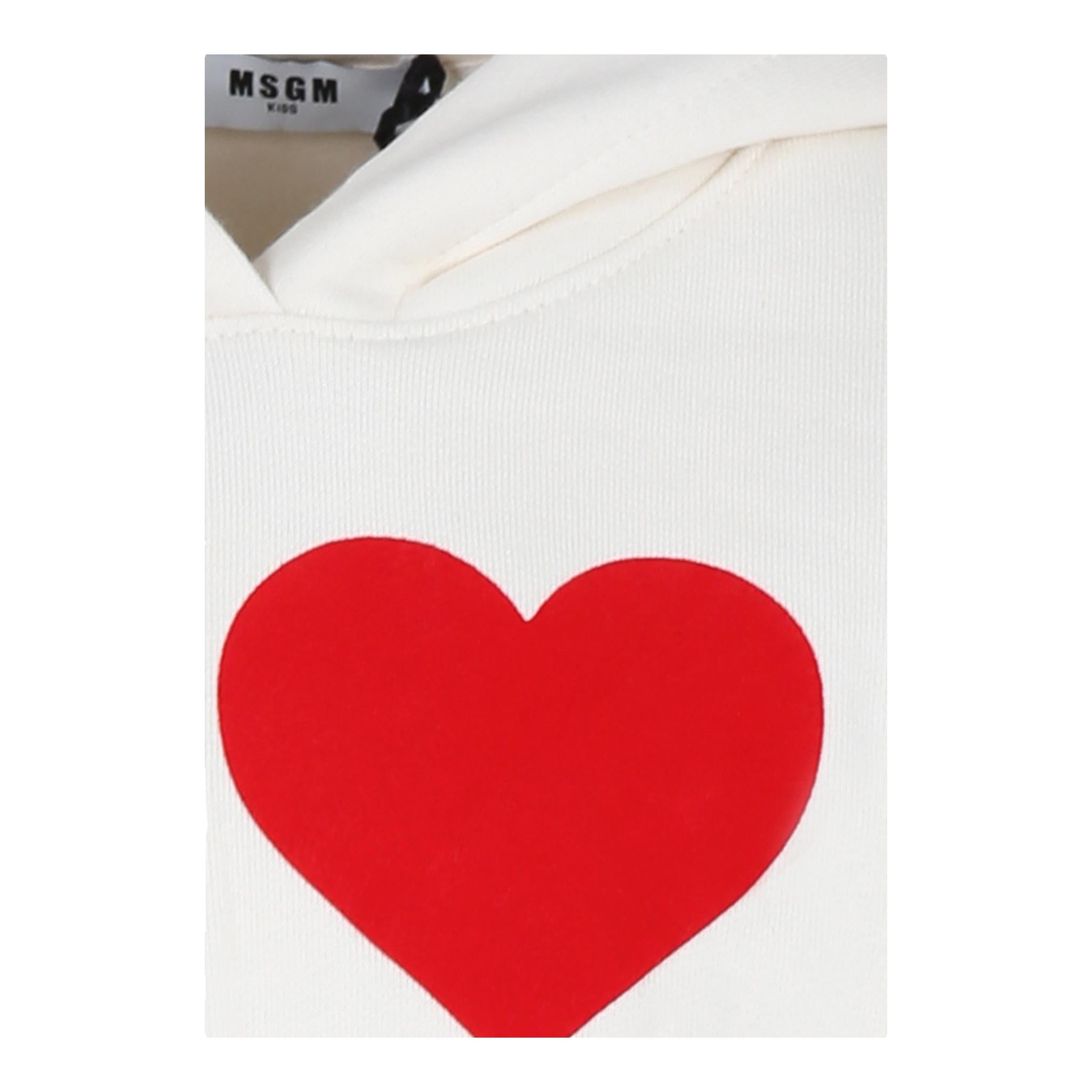 MSGM abito manica lunga tinta unita con cappuccio Panna per Bambina F4MSJGR125 PANNA MSGM