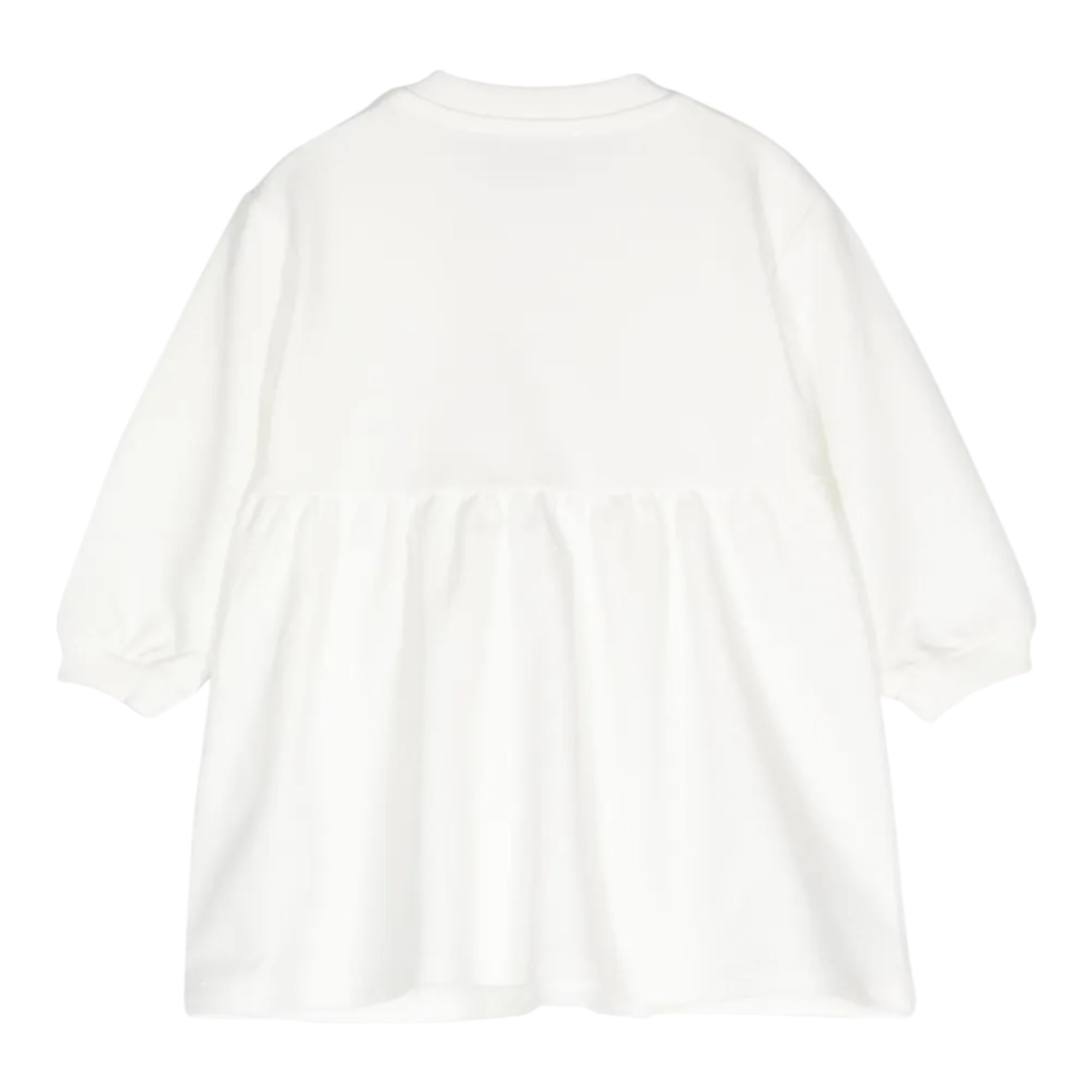 MOSCHINO abito manica lunga tinta unita con stampa in contrasto Bianco per Neonata MDV0BLX BIANCO MOSCHINO