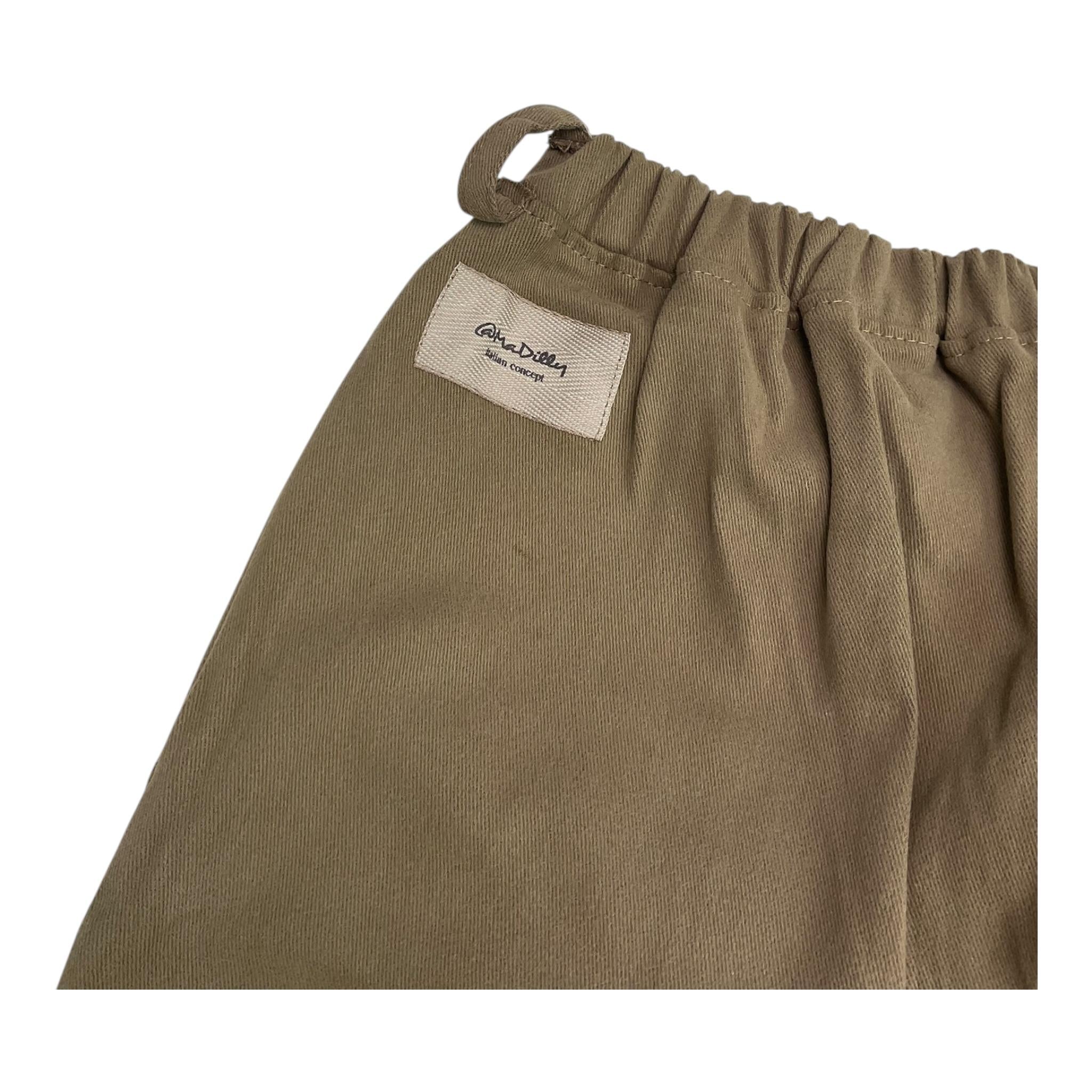 @MADILLY pantalone tinta unita con elastico in vita Verde per Bambino 01950 VERDE @MADILLY