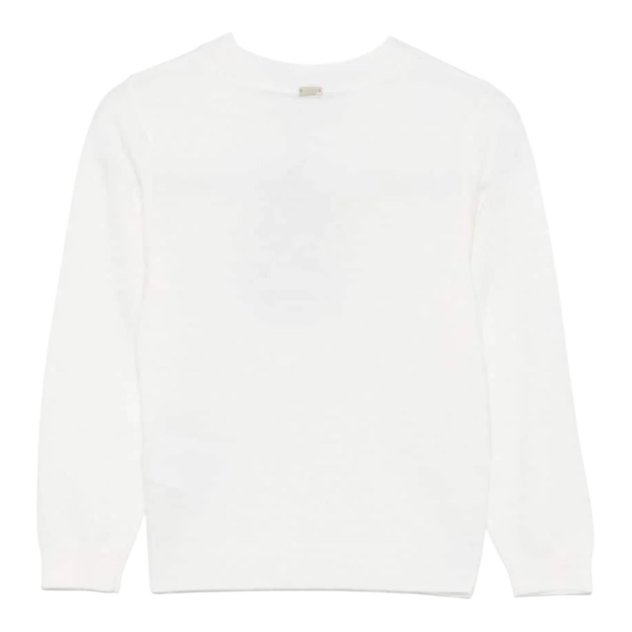 HERNO maglia girocollo tinta unita con stampa ricamata Panna per Bambino MG000002X PANNA HERNO