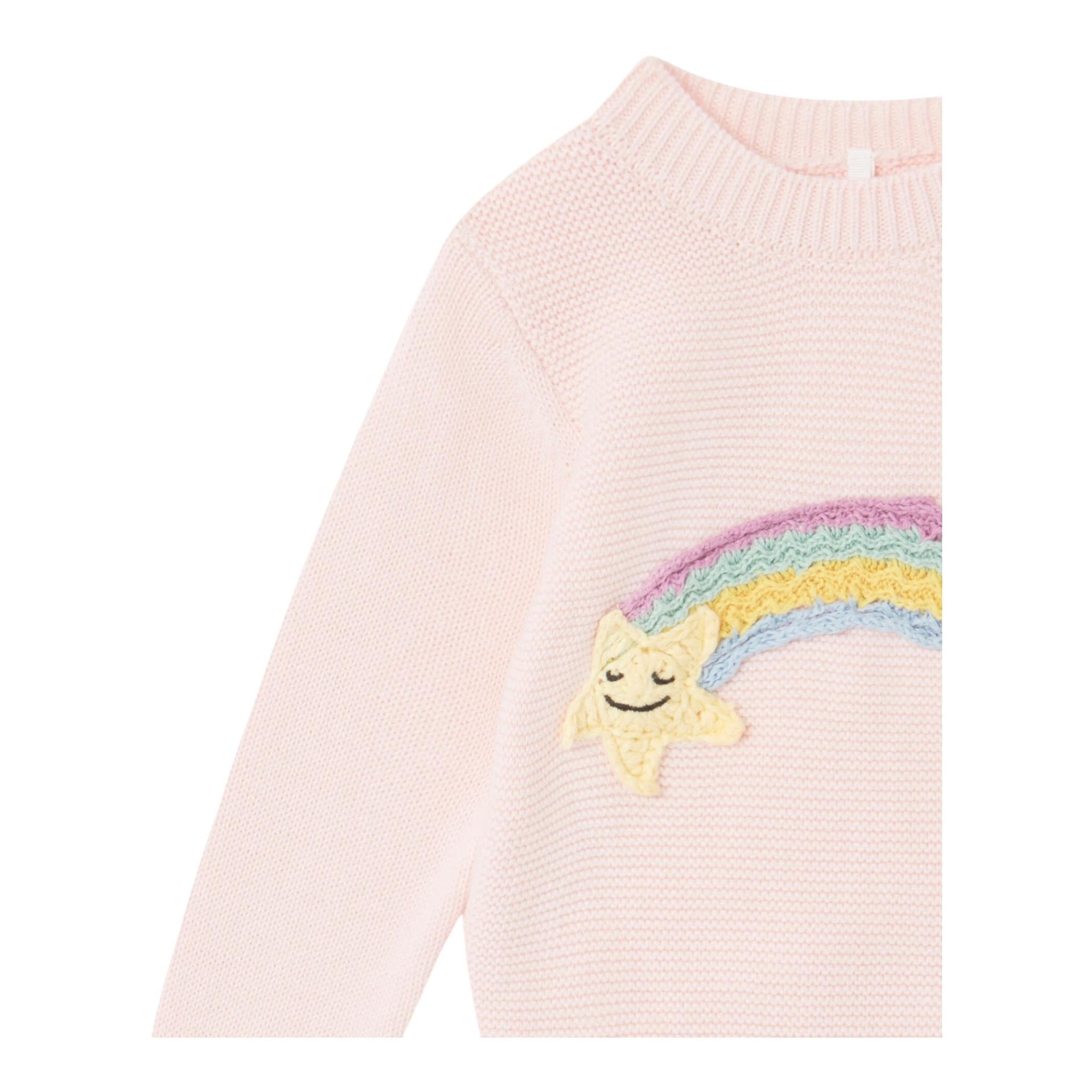 STELLA McCARTNEY maglia girocollo tinta unita con ricami Rosa per Bambina TV9060J ROSA STELLA McCARTNEY