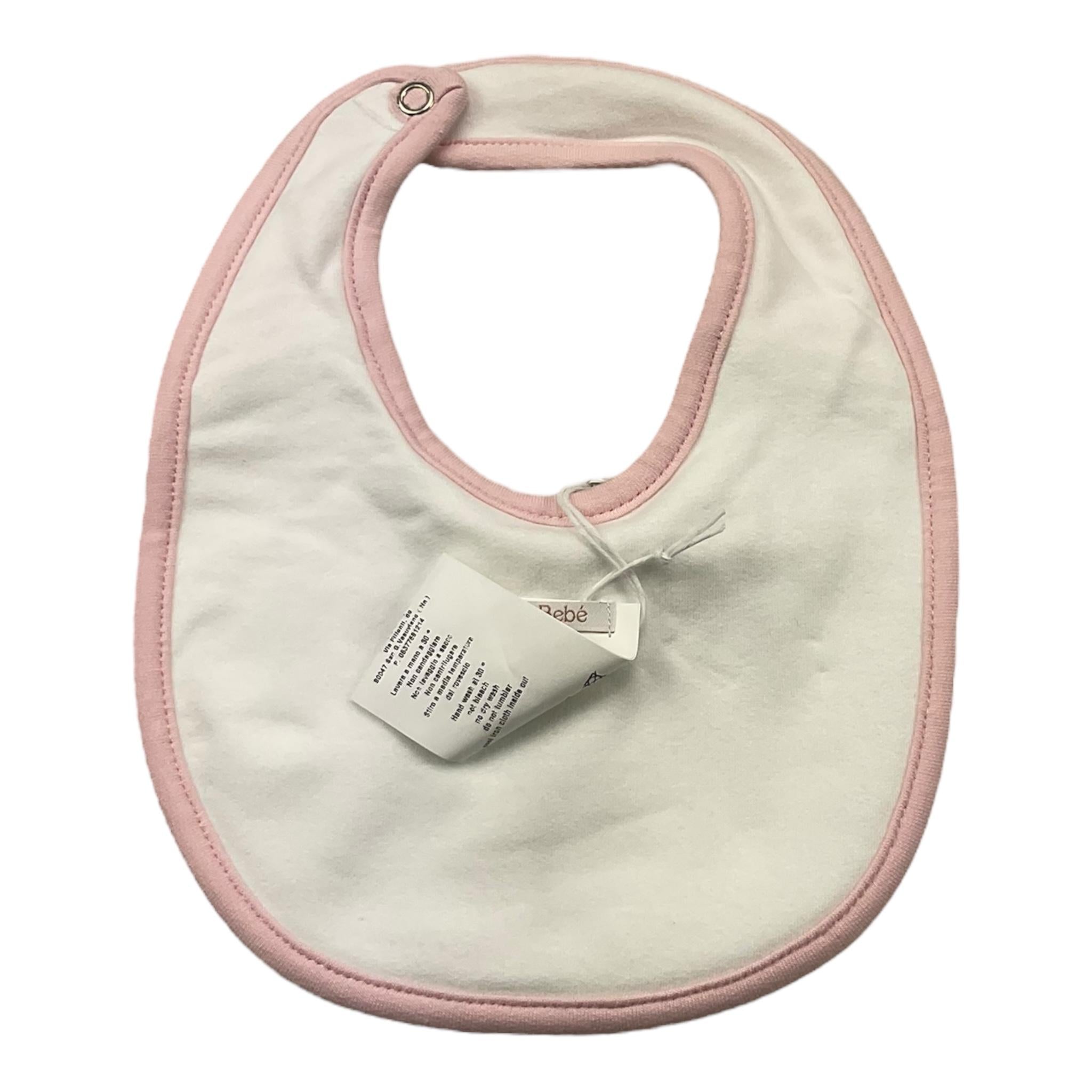 LE BEBE' bavetta tinta unita con stampa orso Bianco per Neonata LBG6021 BIANCO LE BEBE'