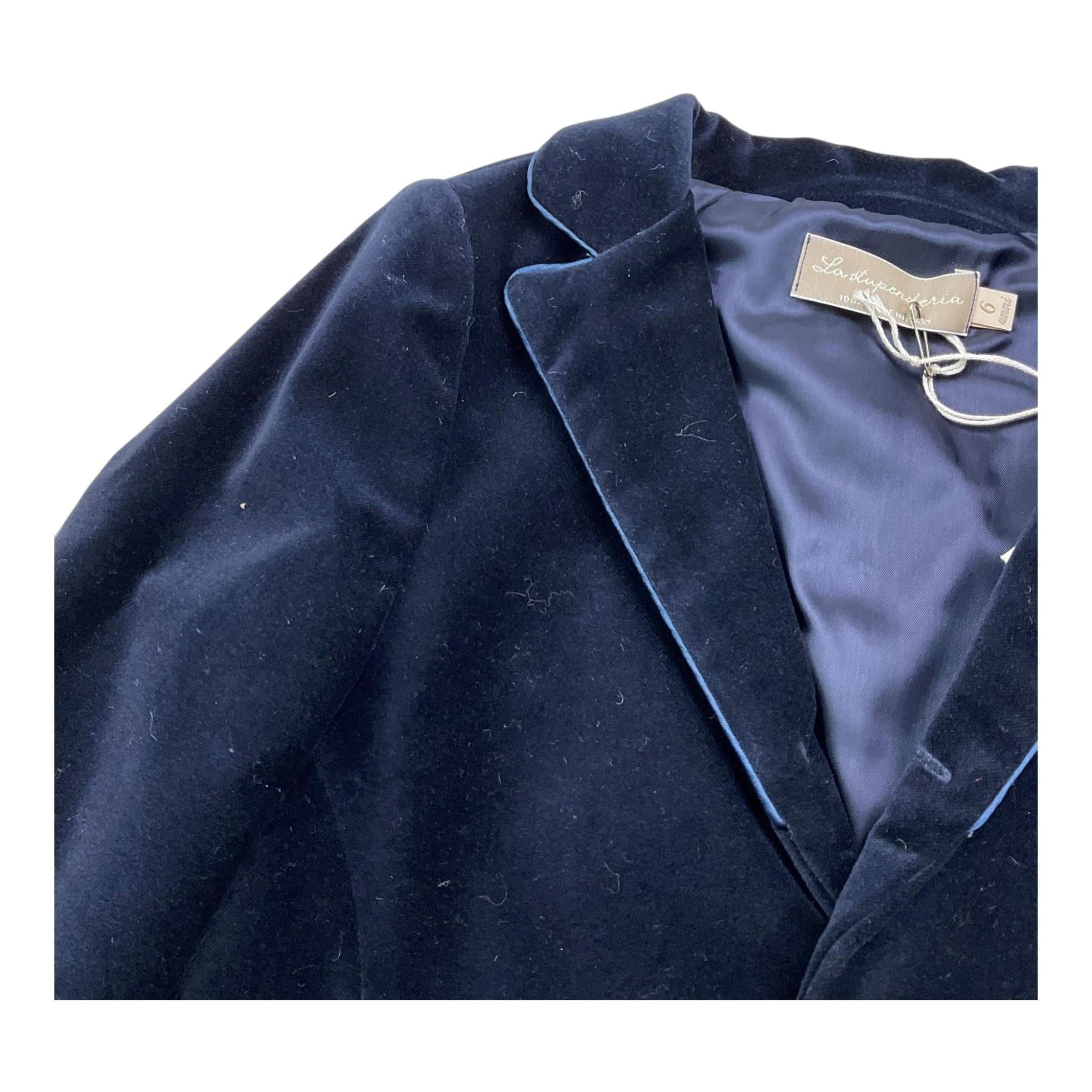 LA STUPENDERIA giacca tinta unita in camoscio Blu per Bambino CJGH25 BLU LA STUPENDERIA