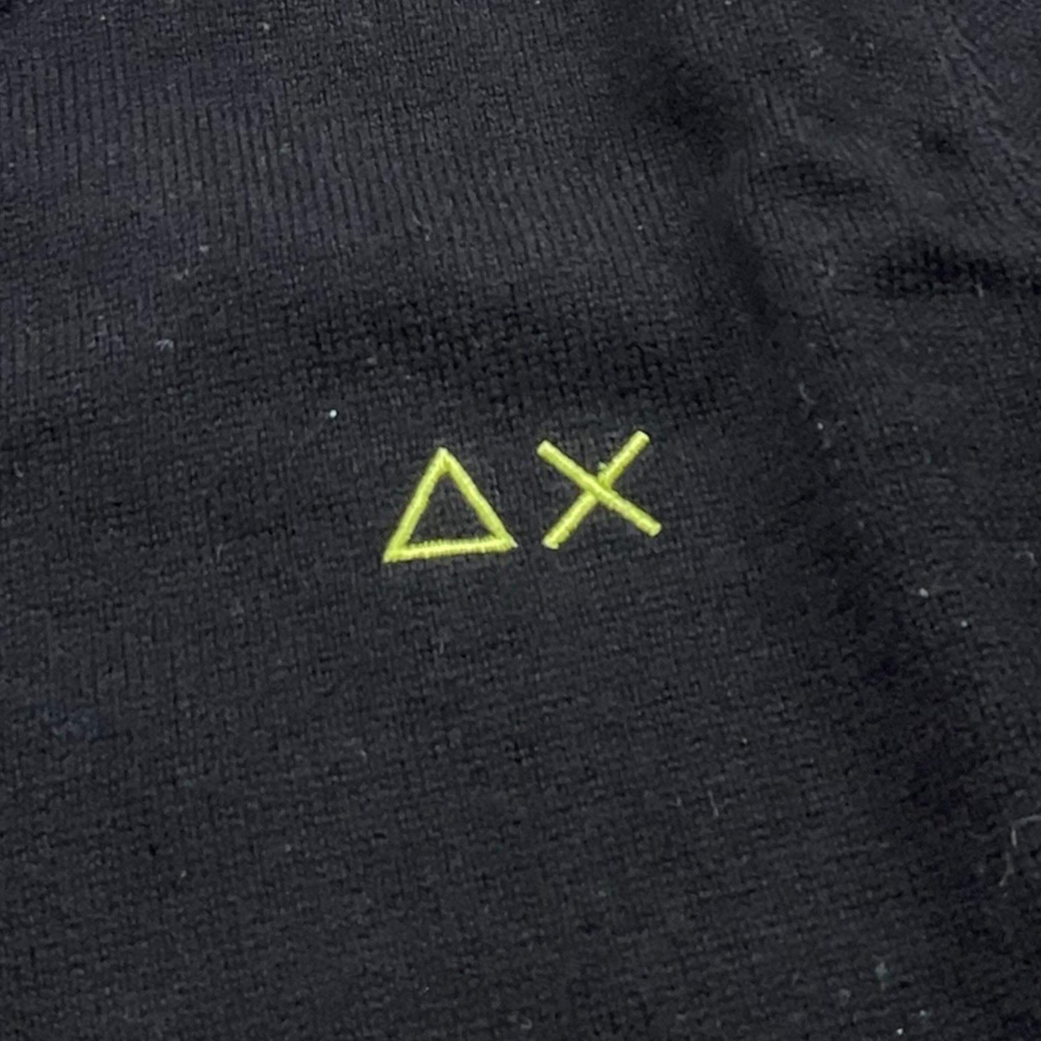 SUN68 maglia girocollo tinta unita con logo e toppe Nero per Bambino K44327X NERO SUN68