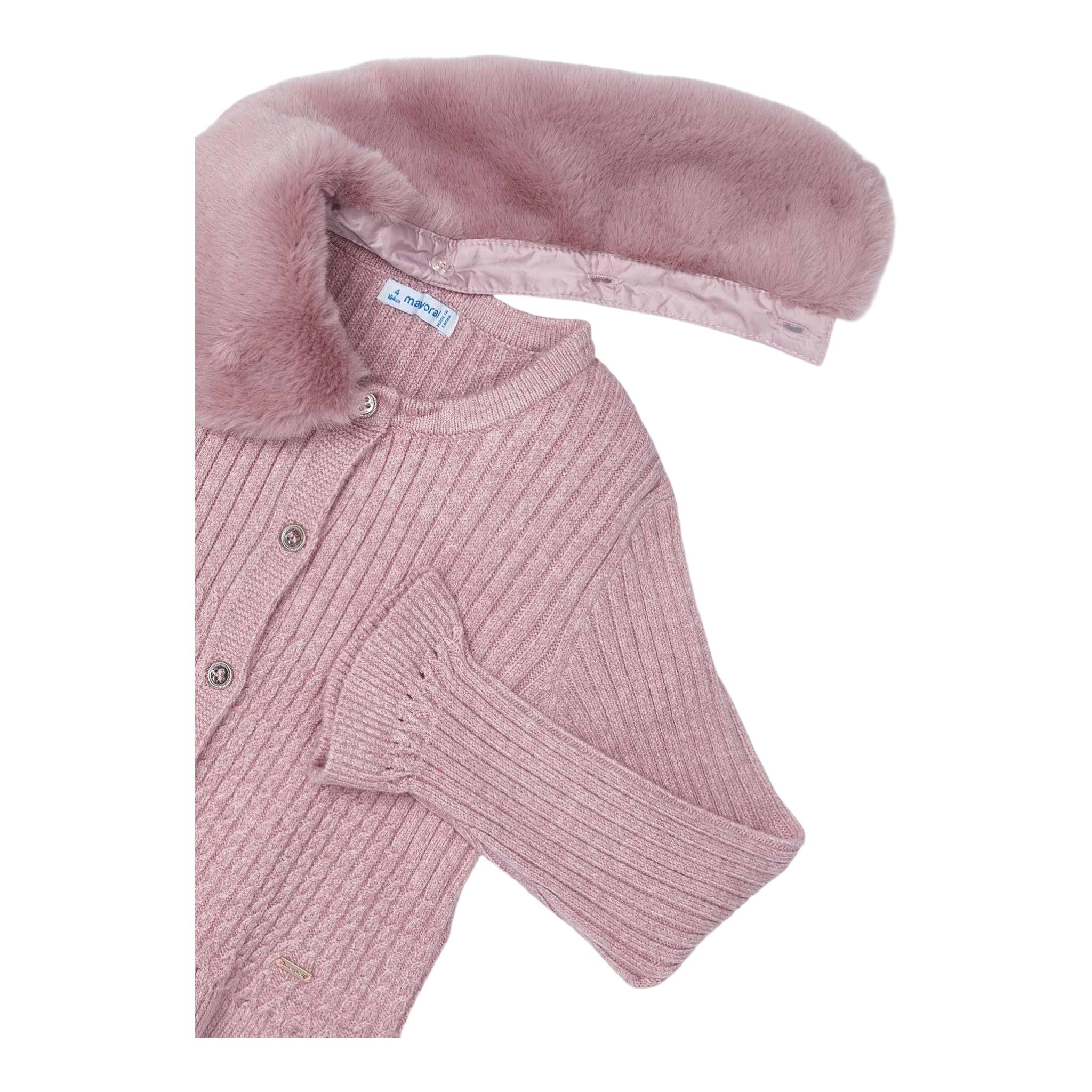 MAYORAL cardigan tinta unita con colletto rimovibile Rosa per Neonata 4362XXXN ROSA MAYORAL