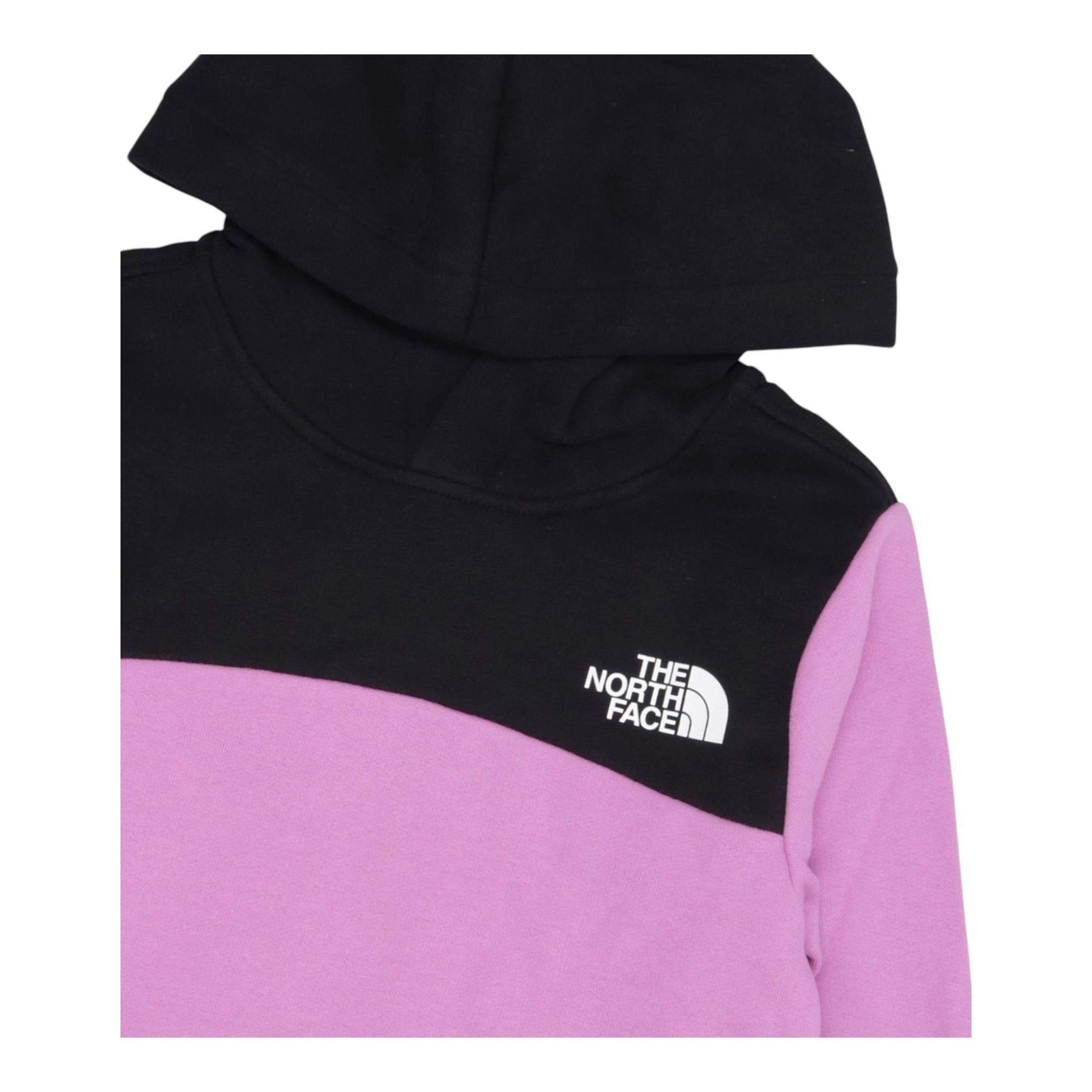 THE NORTH FACE felpa bicolore con cappuccio e logo Nero/viola per Bambina NF0A89HC1L81 NERO/VIOLA THE NORTH FACE