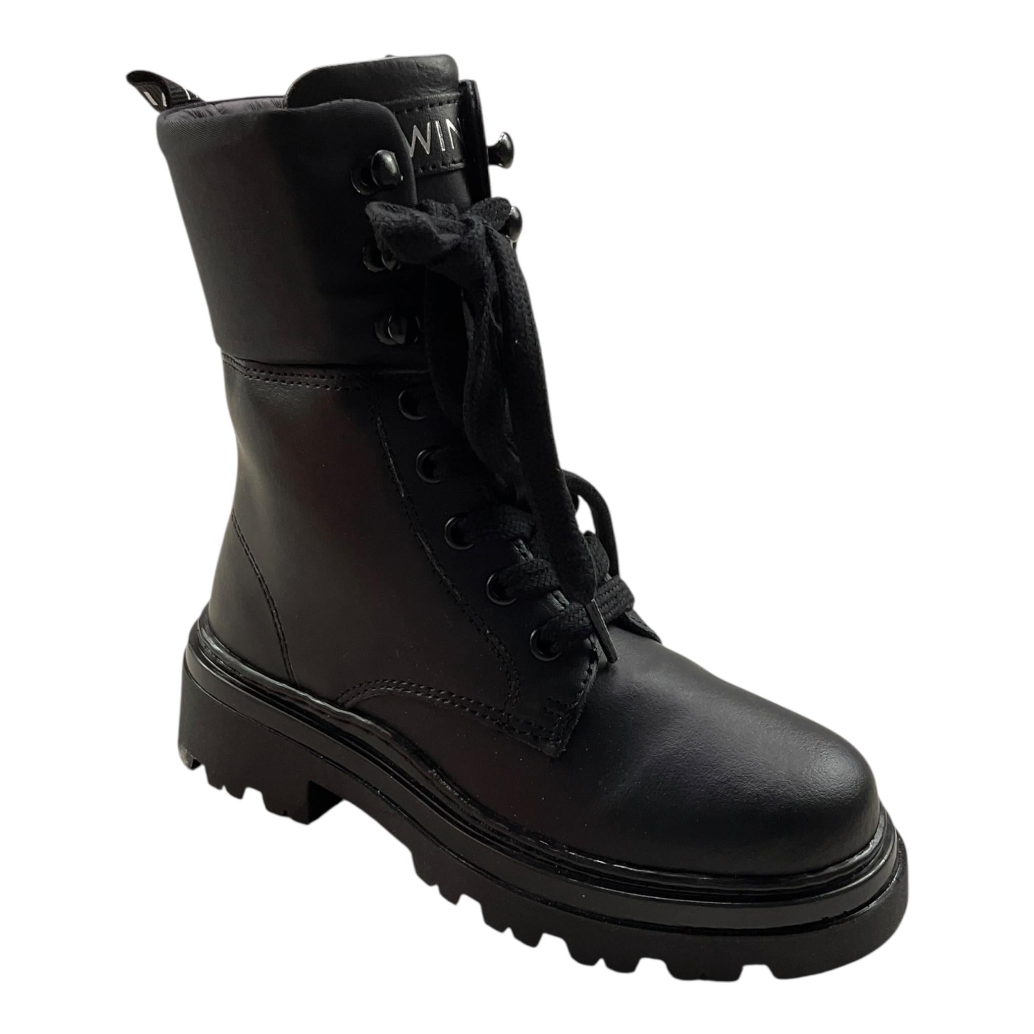 TWINSET stivali tinta unita cn lacci Nero per Bambina 232GCJ04 NERO TWINSET