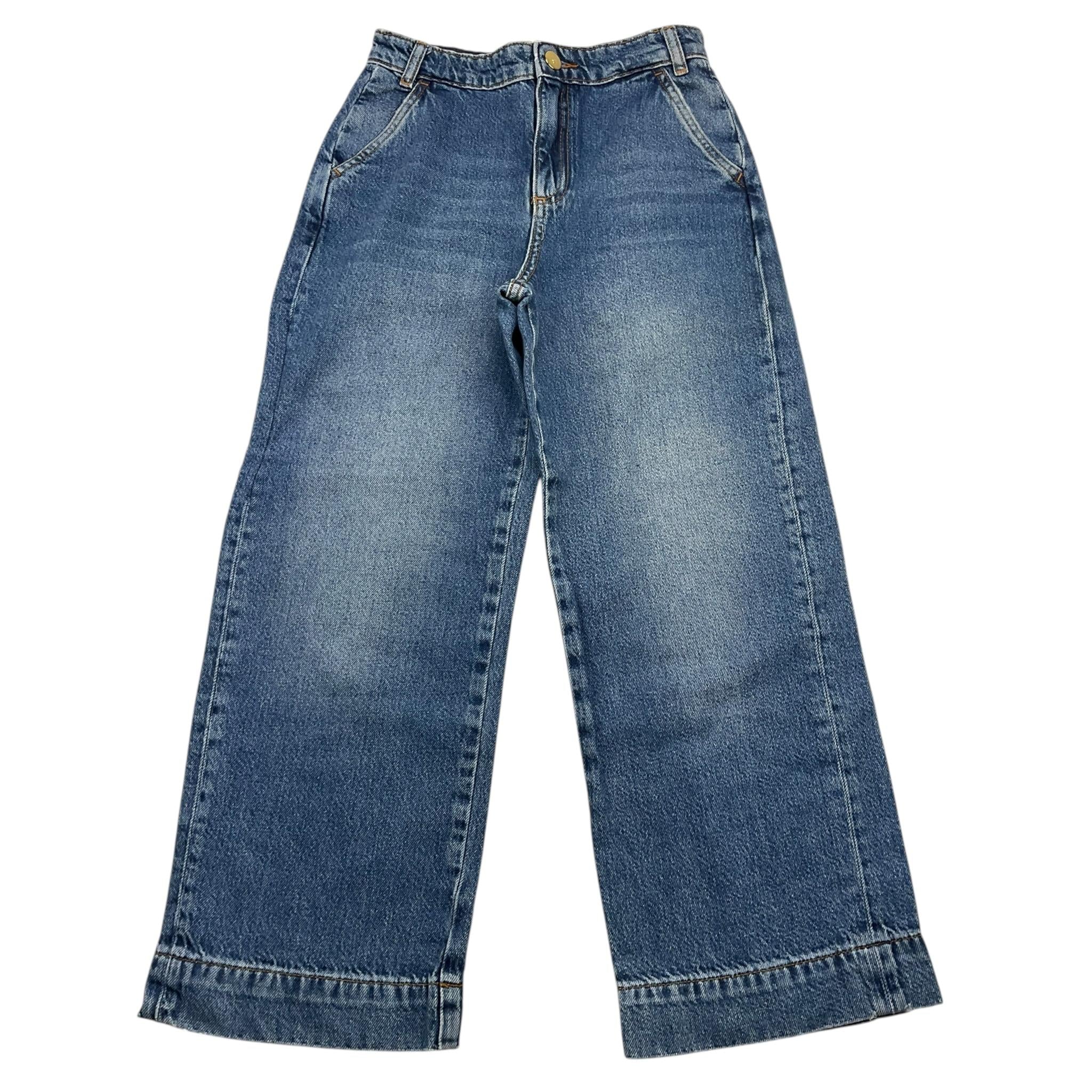 LIU JO jeans tinta unita con girovita regolabile modello palazzo Blu per Bambina GF3105MA040 BLU LIU JO