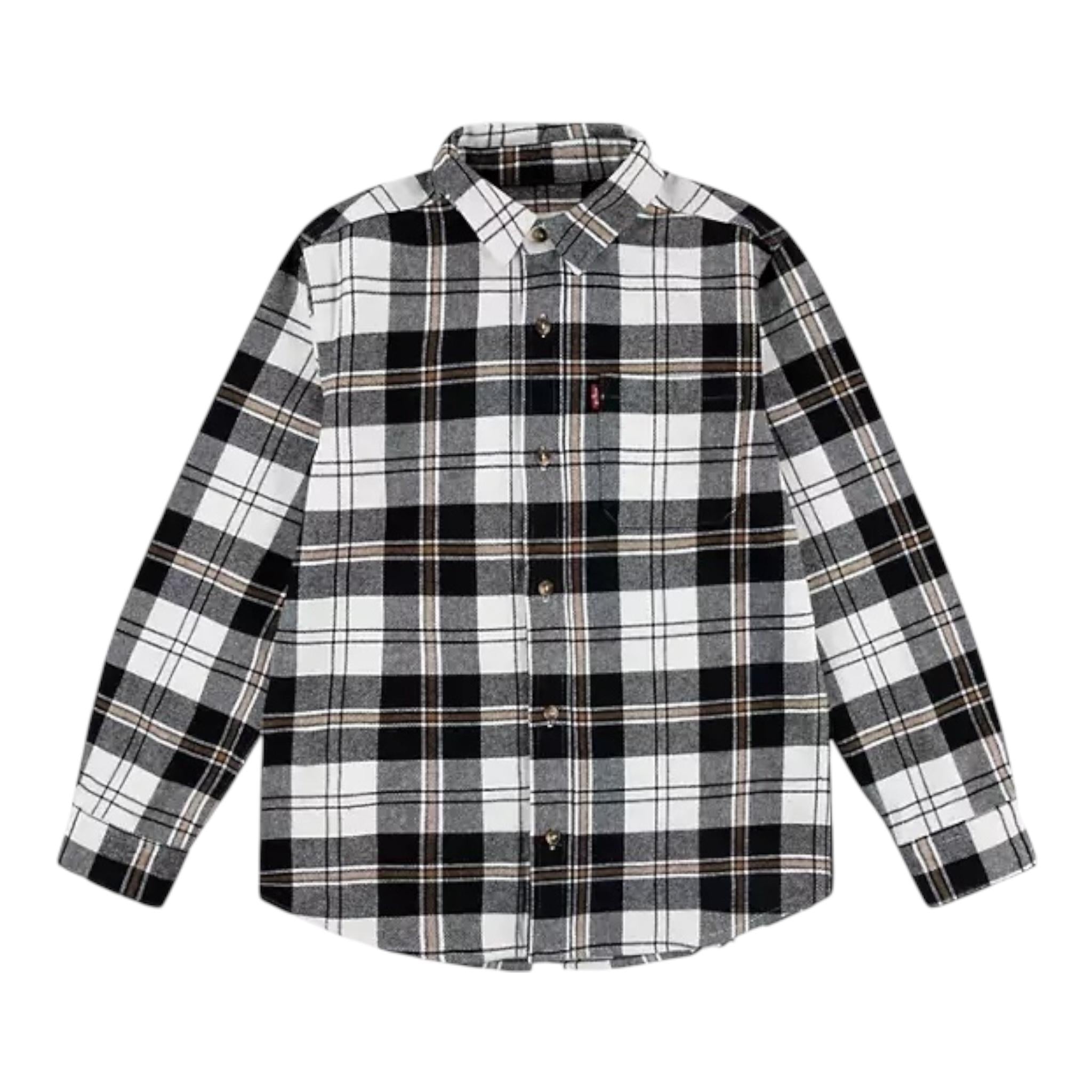 LEVI'S camicia manica lunga fantasia quadri Nero per Bambino 9EL247 NERO LEVI'S