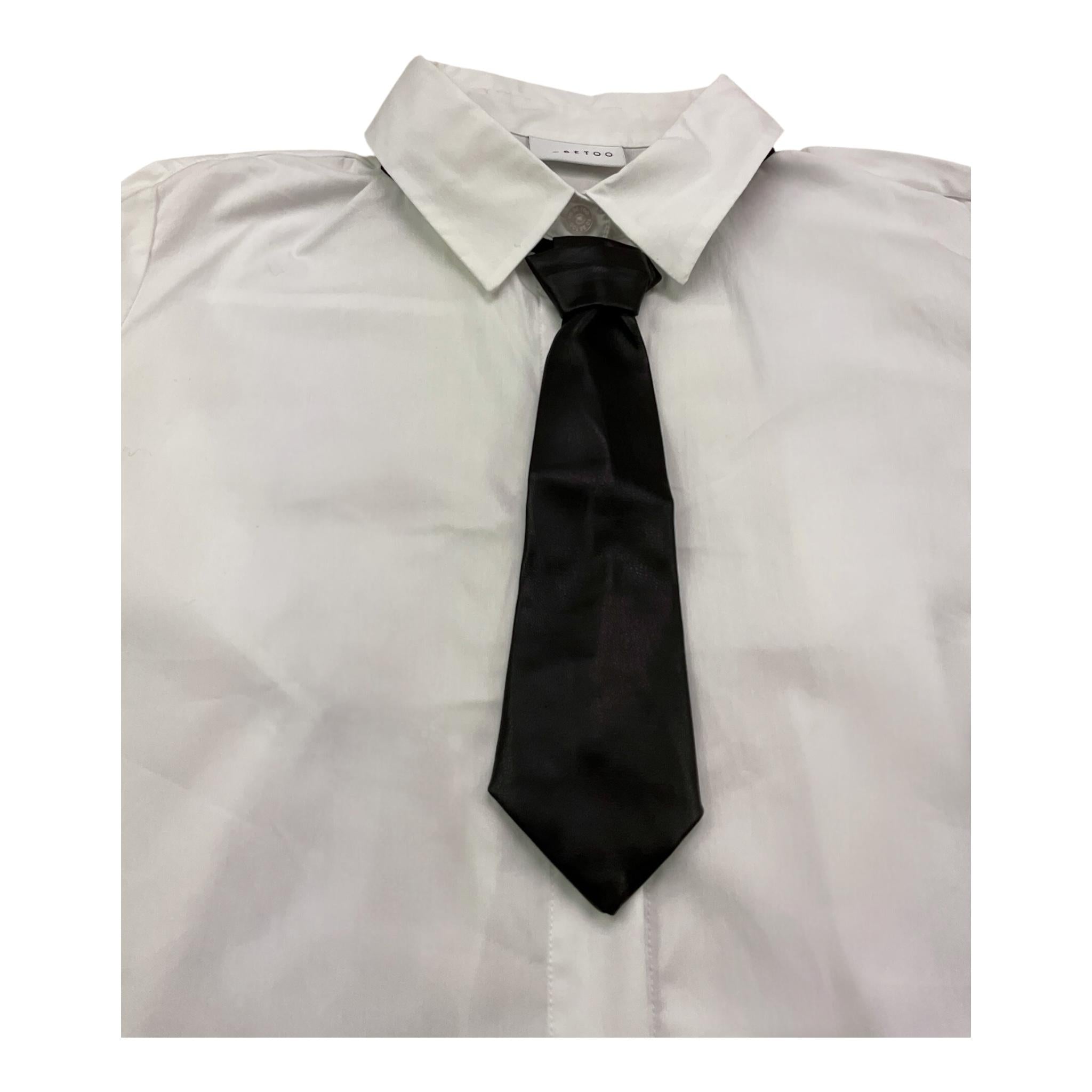 TO be too camicia manica lunga tinta unita con cravatta Bianco per Bambina TFJF24S528 BIANCO TO be too