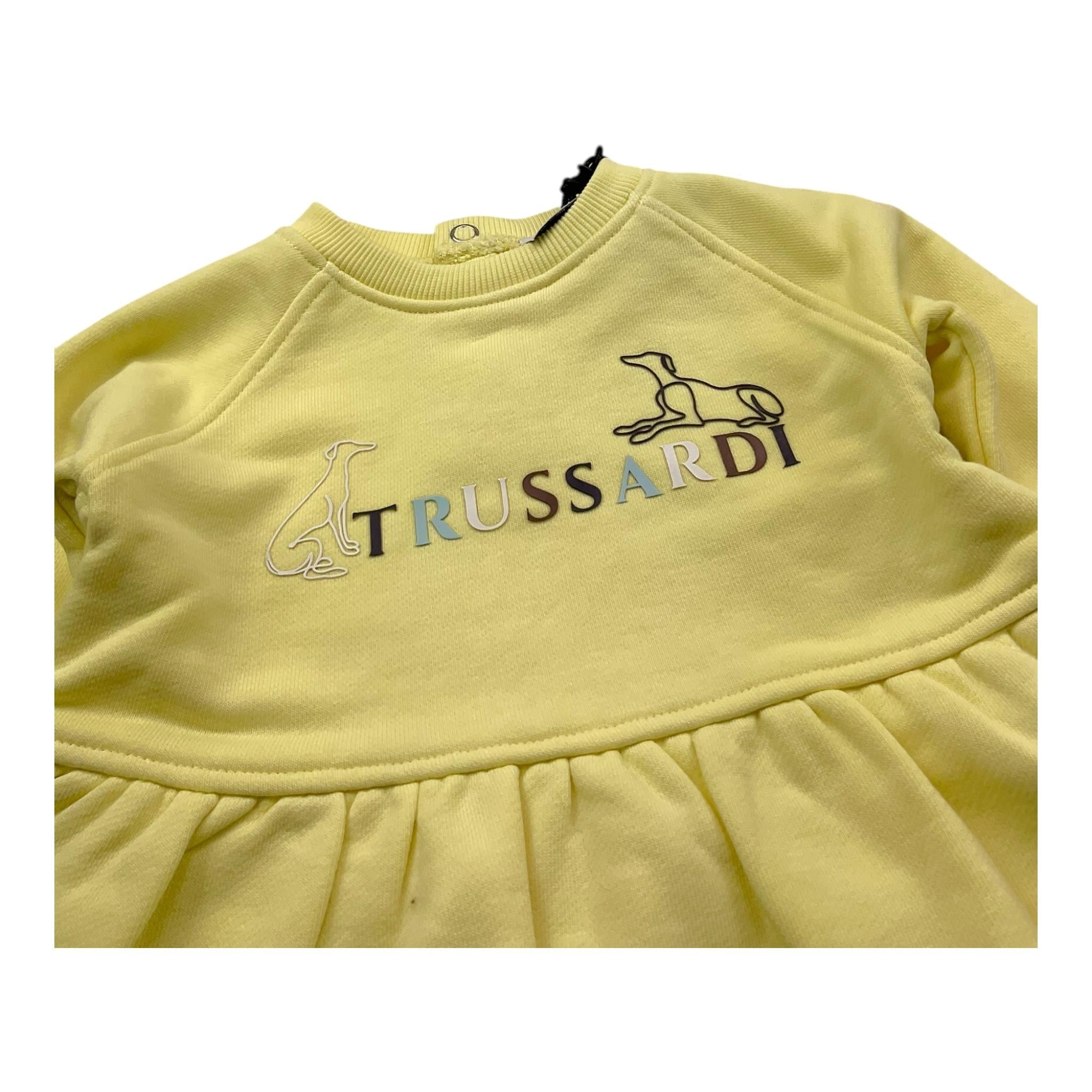 TRUSSARDI felpa girocollo tinta unita con stampa Giallo per Neonata TIA25157FE GIALLO TRUSSARDI