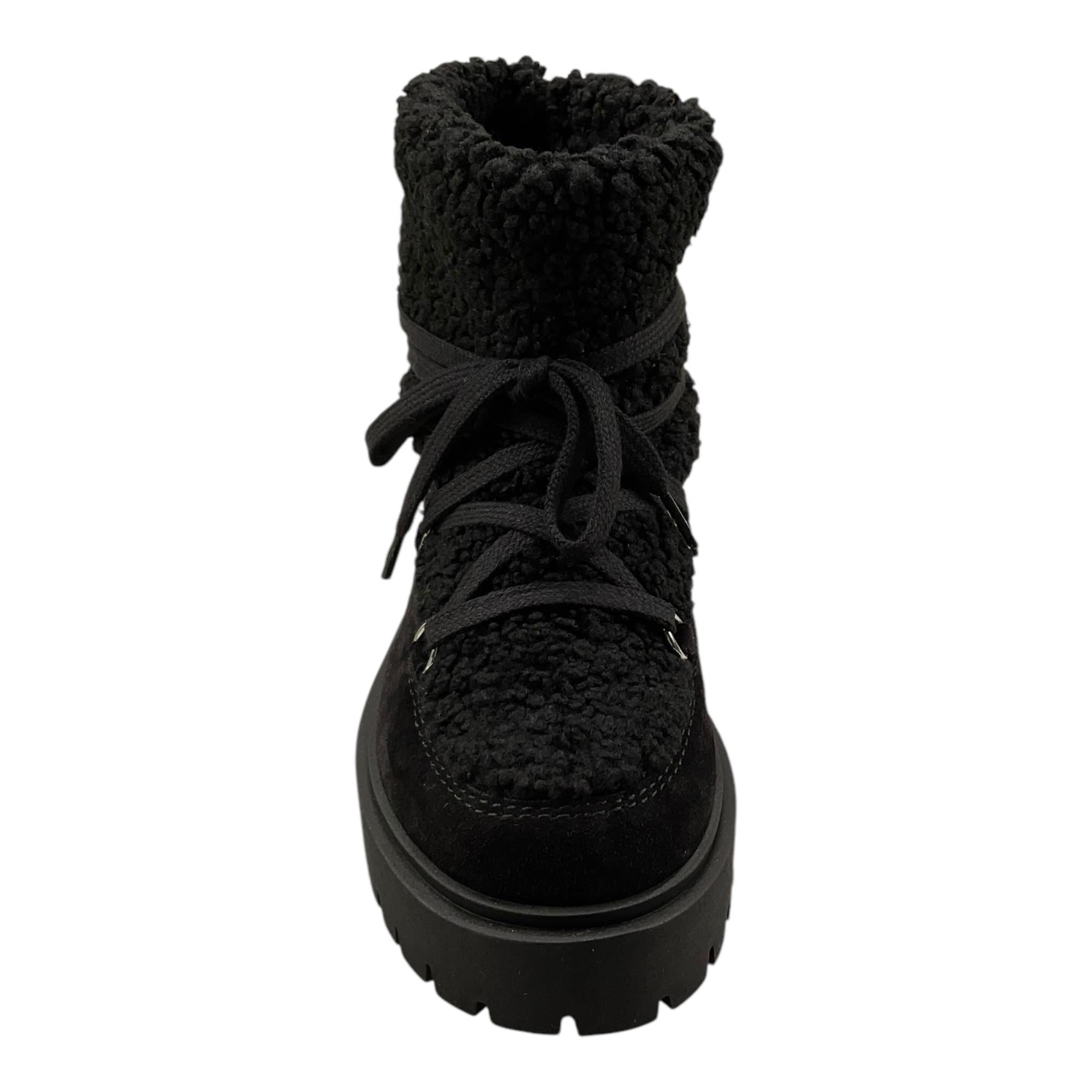 IL GUFO stivali tinta unita in teddy e lacci Nero per Bambina A24XG835NABUK NERO IL GUFO