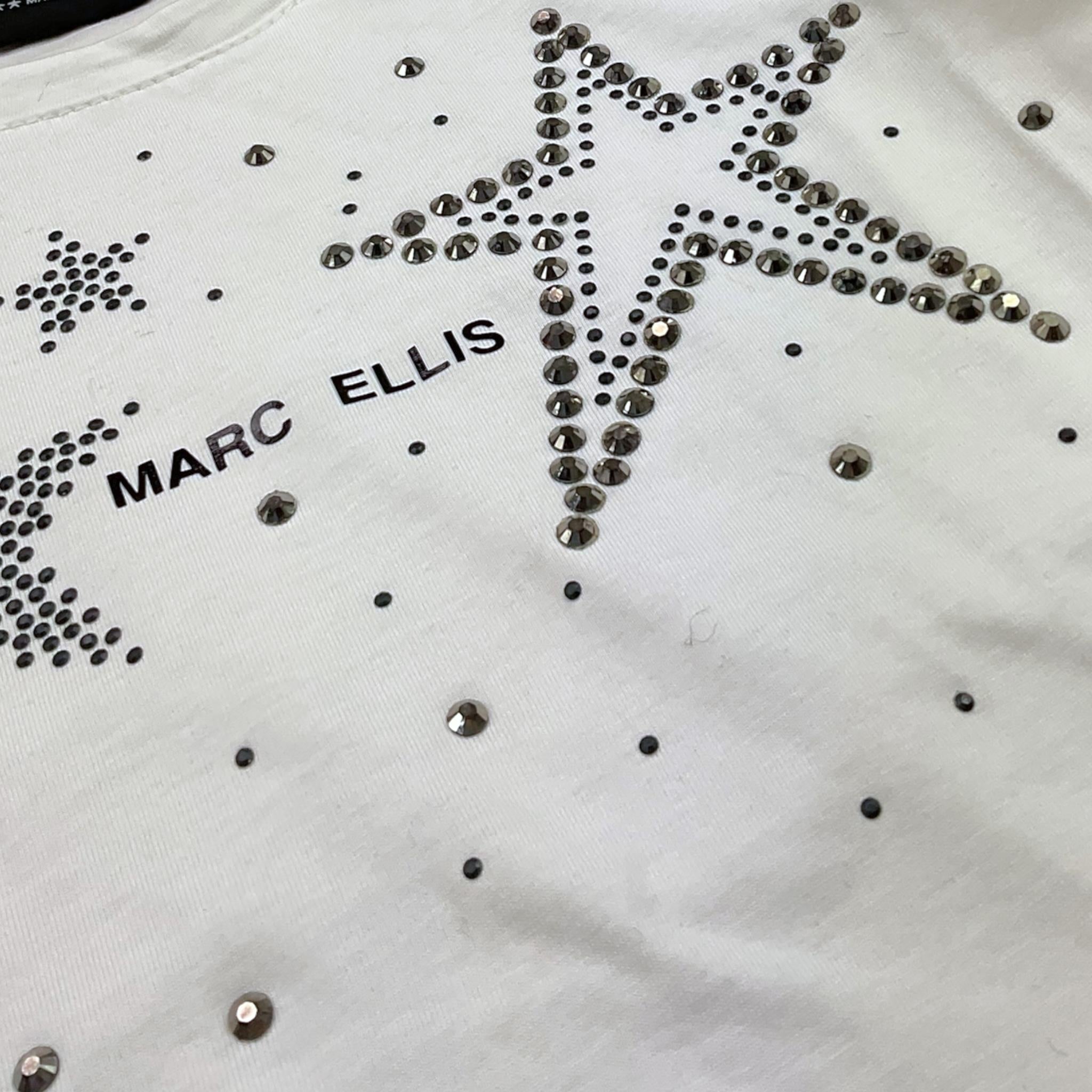 MARC ELLIS shirt girocollo tinta unita con brillantini Bianco per Bambina JMJTS15510 BIANCO MARC ELLIS
