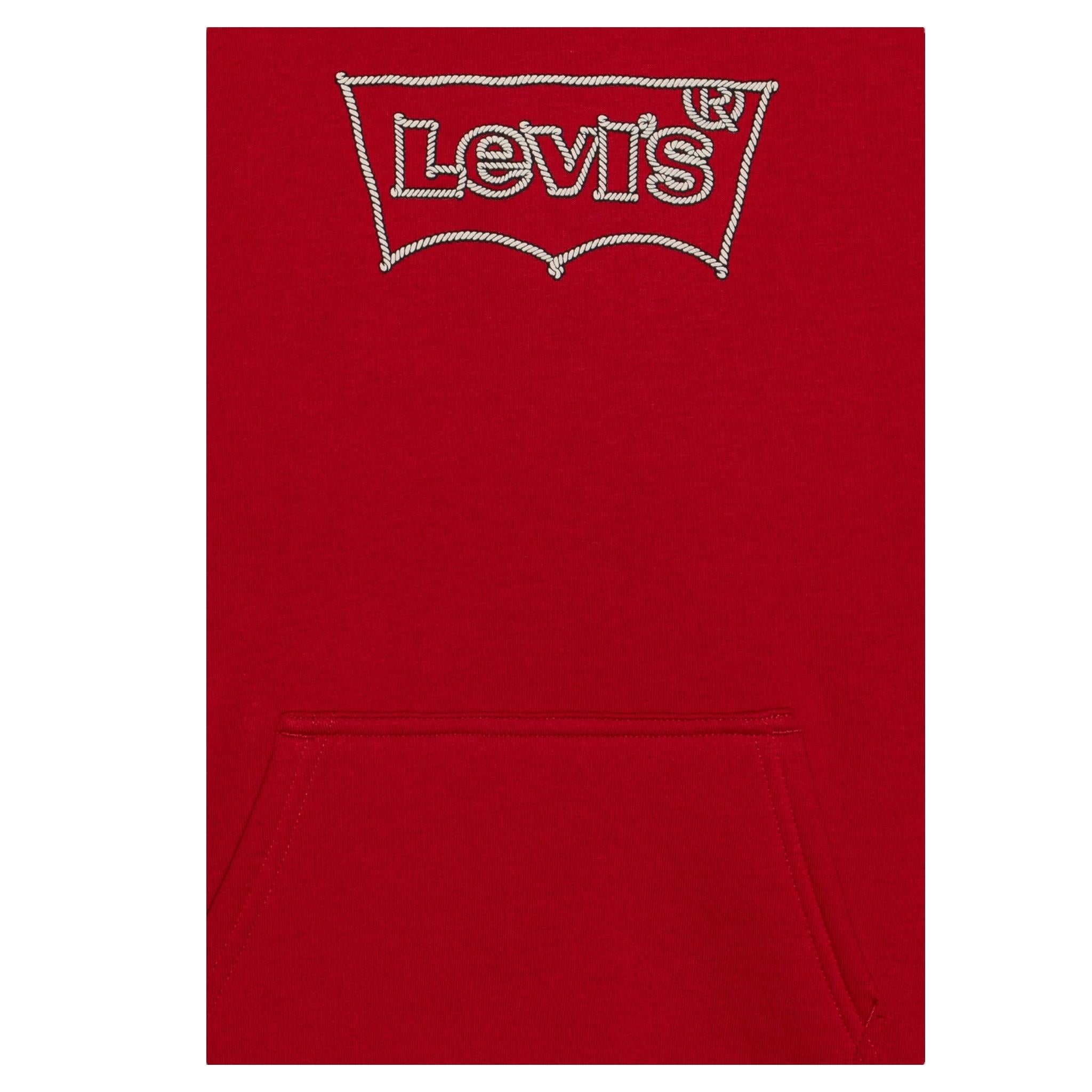 LEVI'S felpa chiusa con cappuccio tinta unita Rosso per Neonato 8EL533 ROSSO LEVI'S