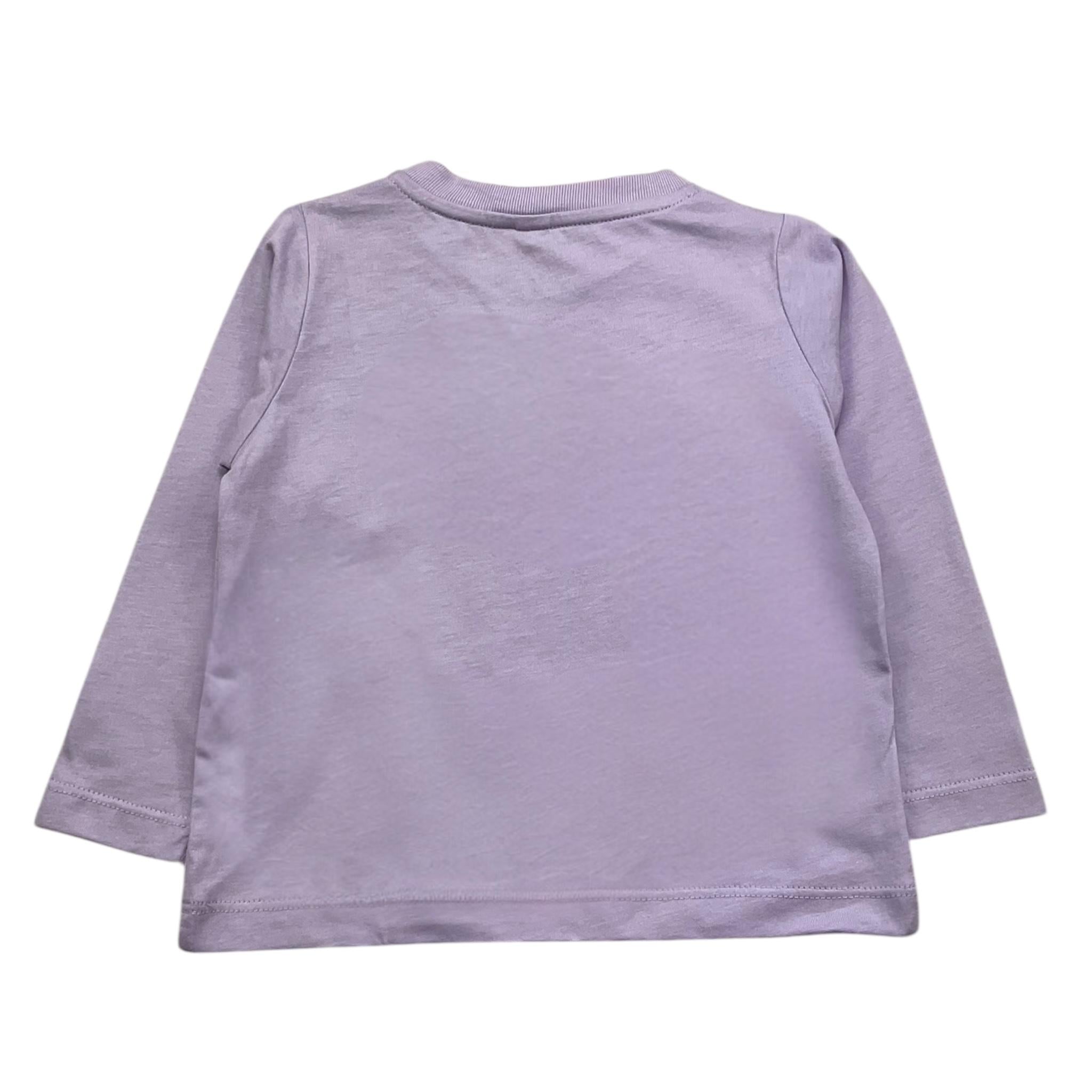 STELLA McCARTNEY shirt girocollo tinta unita con stampa in contrasto Lilla per Bambina TV8010J LILLA STELLA McCARTNEY