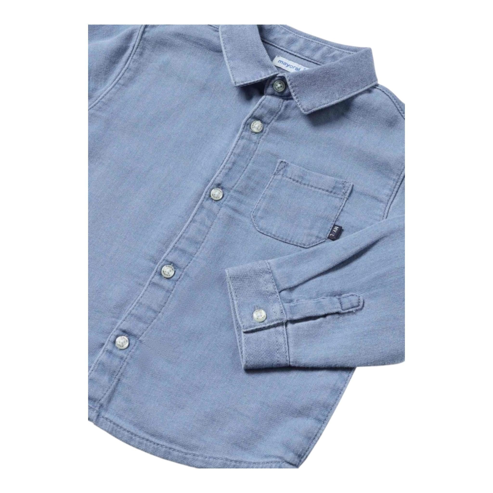 MAYORAL camicia in denim tinta unita con bottoni Azzurro per Neonato 2192X AZZURRO MAYORAL