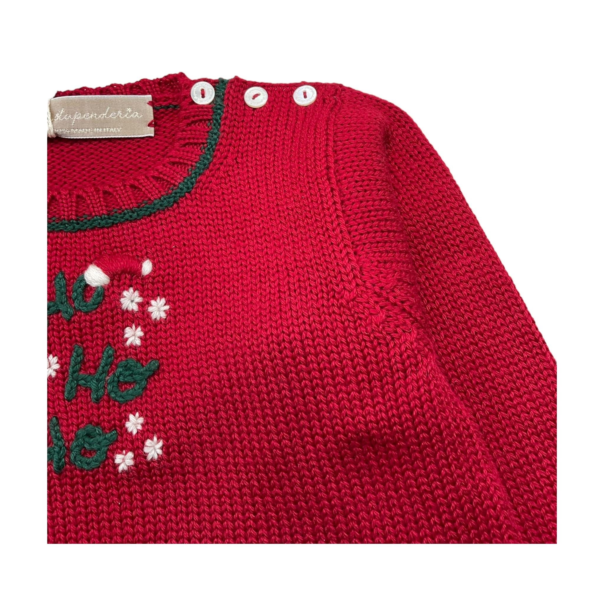 LA STUPENDERIA maglia girocollo tinta unita con ricami Rosso per Neonato WCPL61X ROSSO LA STUPENDERIA