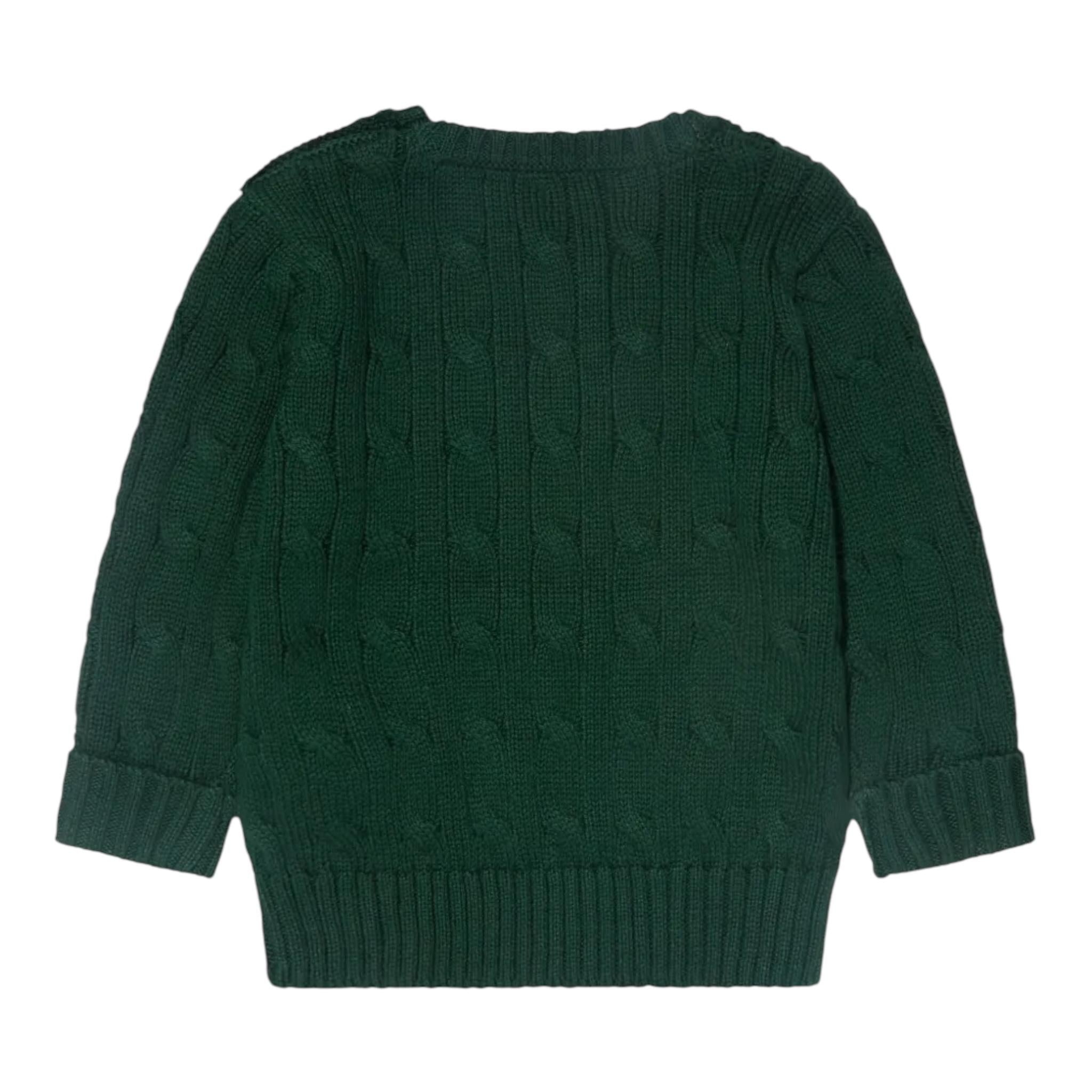 RALPH LAUREN maglia tinta unita con logo Verde per Neonato 320702674054 VERDE RALPH LAUREN