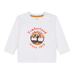 TIMBERLAND shirt girocollo tinta unita con logo Bianco per Neonato T60255 BIANCO TIMBERLAND